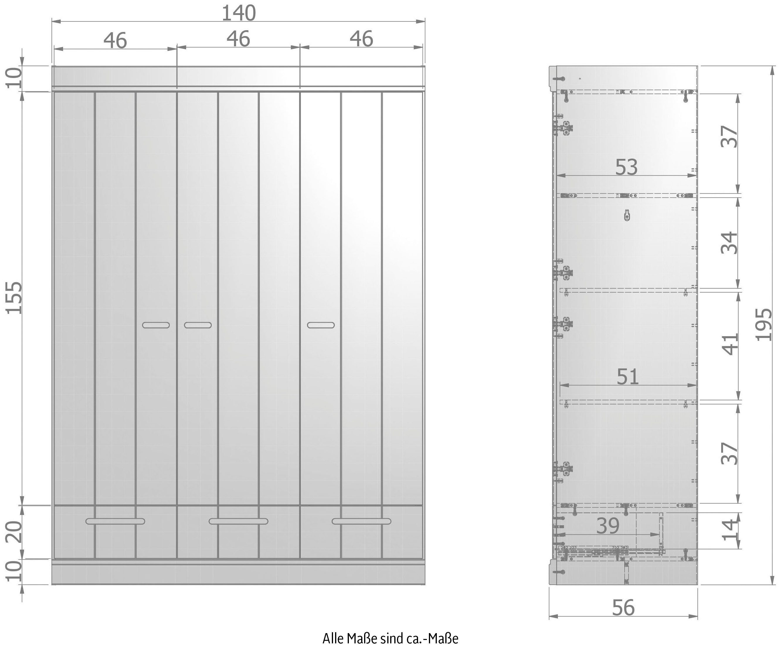 WOOOD Kledingkast Connect met kledingstang, breedte 94 cm x hoogte 195 cm
