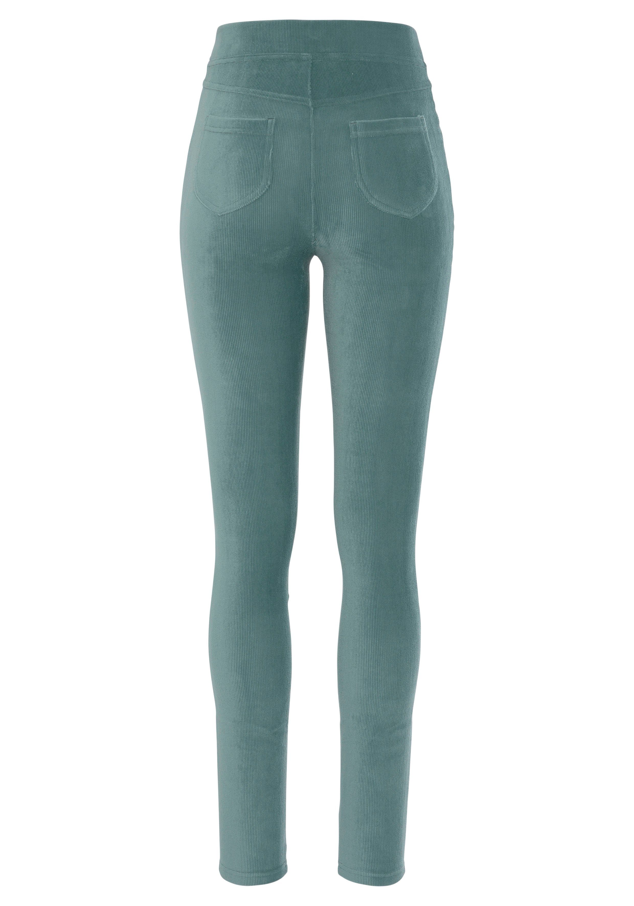 Lascana Legging uit zacht materiaal in cordlook, loungewear