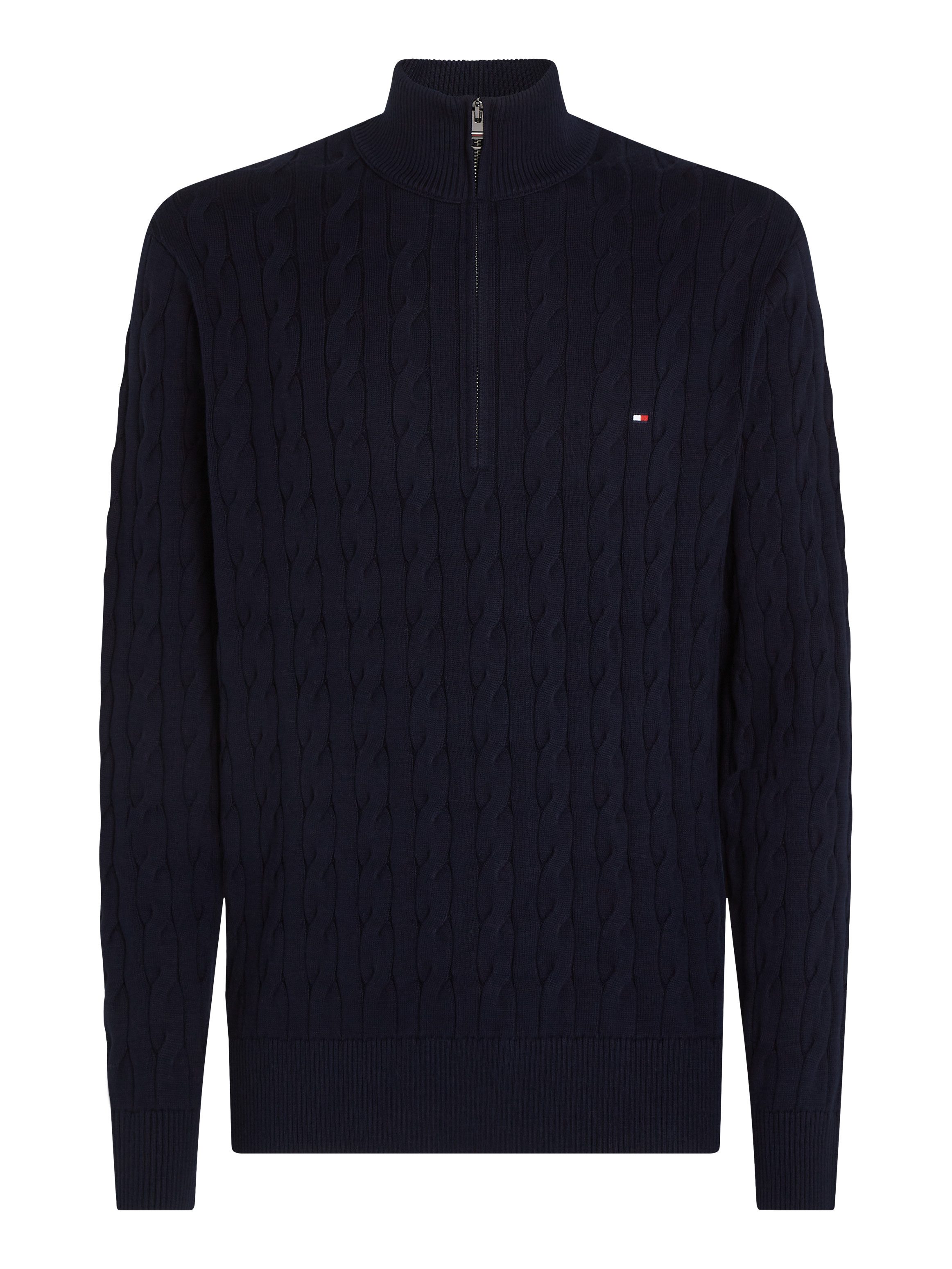 Tommy Hilfiger Gebreide trui CLASSIC COTTON CABLE ZIP MOCK