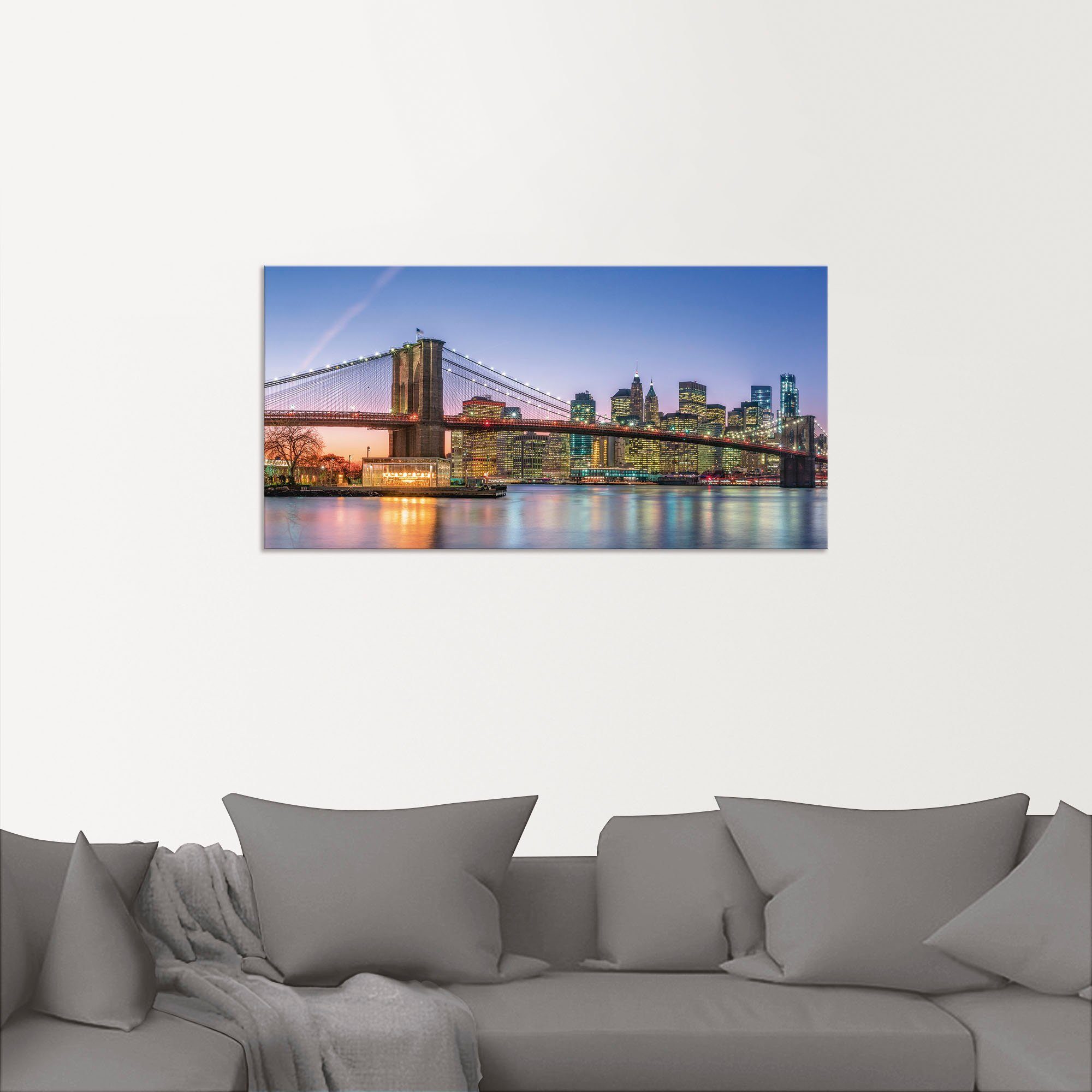 Artland Artprint Skyline New York City als artprint van aluminium, artprint voor buiten, artprint op linnen, poster, muursticker