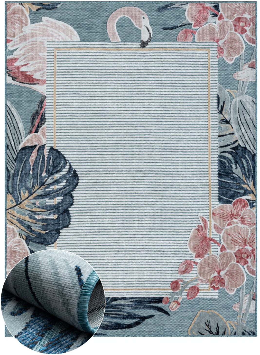 Myflair Möbel & Accessoires Vloerkleed Cloud voorraadopruiming Flamingo motief, met rand, geschikt voor buiten, balkon, terras