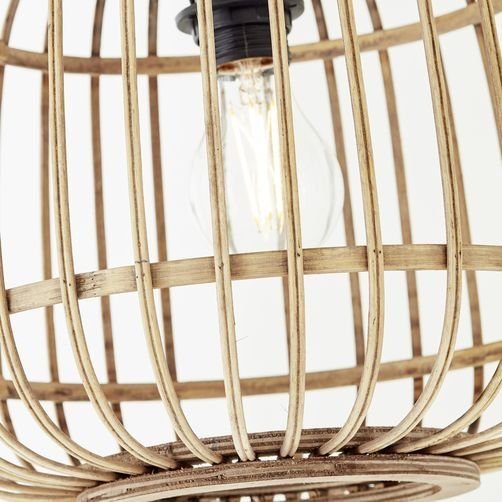 Brilliant Leuchten Booglamp Nikka met rieten kap, 171 cm hoogte, e27, metaal/rattan, zwart/natuur (1 stuk)