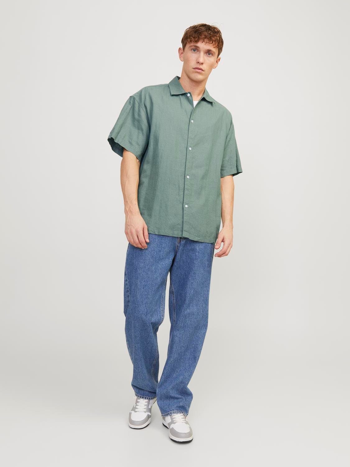 Jack & Jones Overhemd met korte mouwen JORFARO LINEN OVERSIZED SHIRT SS SN
