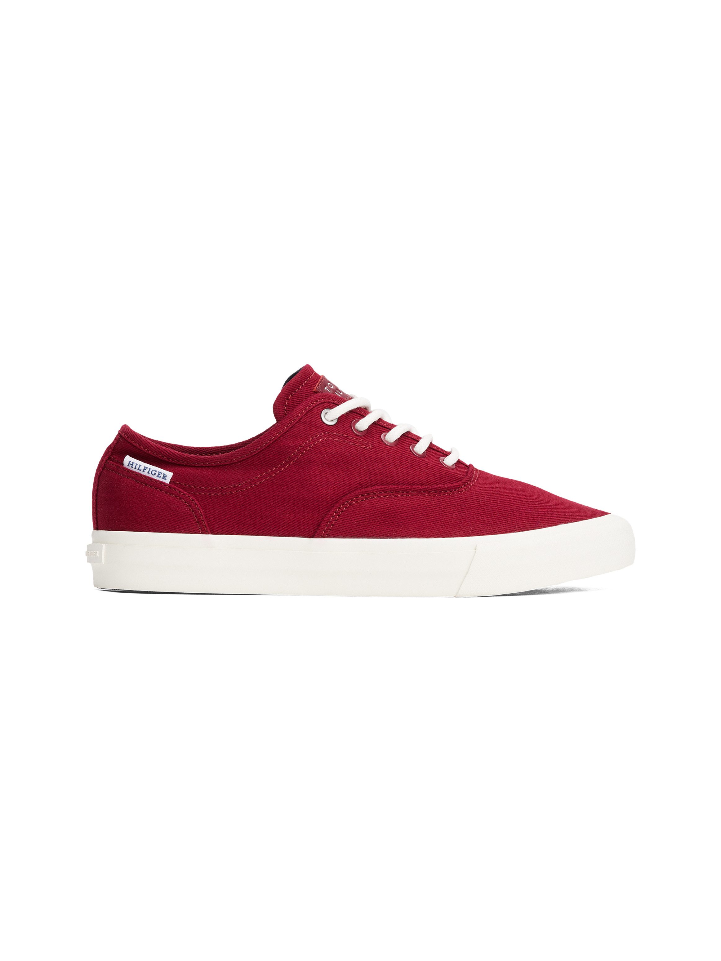 Tommy Hilfiger Sneakers TH HI VULC LOW OXFORD TWILL , vrijetijdsschoen, lage schoen, veterschoen met label op de hiel