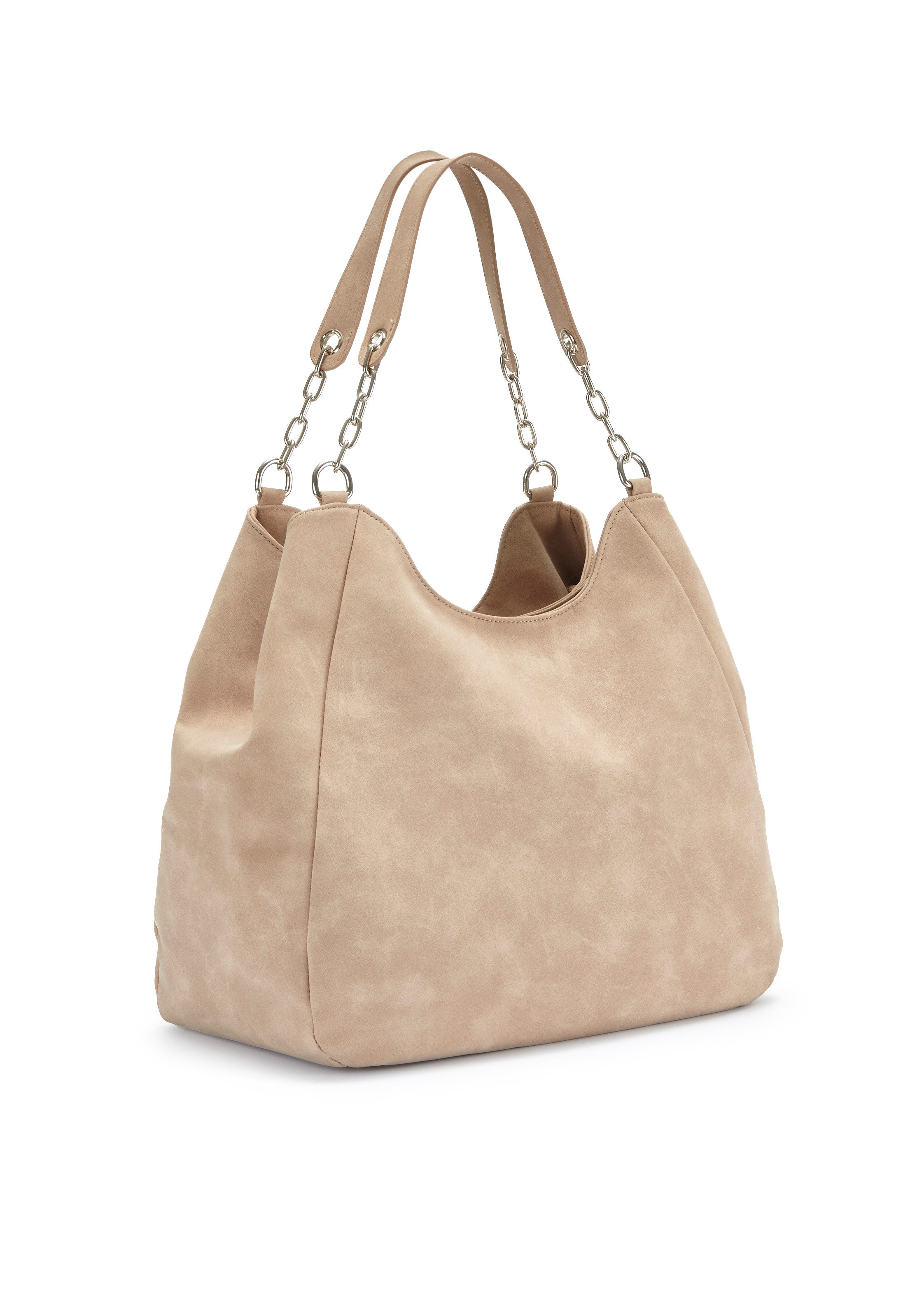 Vivance Tas Schoudertas met zilverkleurige details, damestas, shopper, handtas vegan