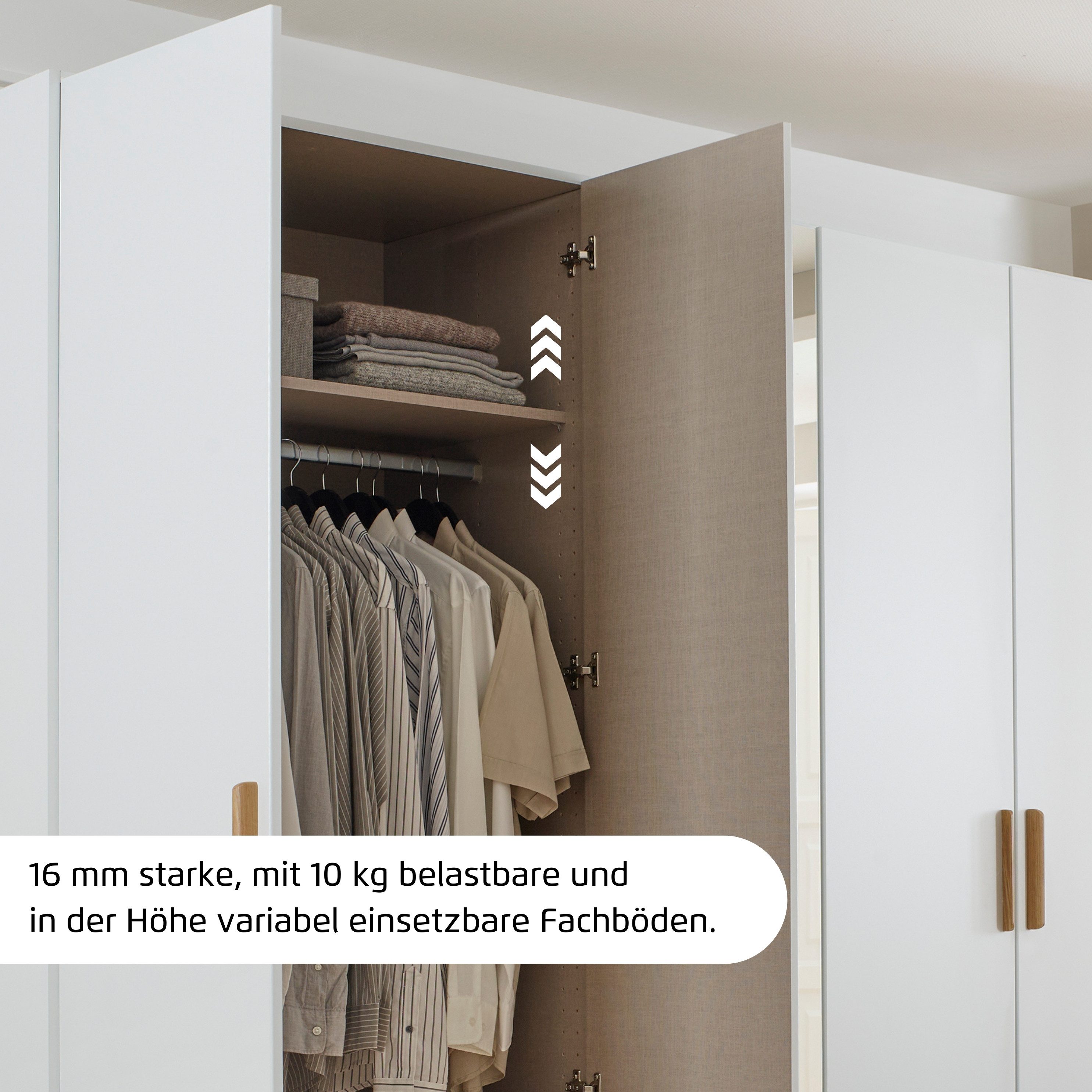 rauch Draaideurkast Kledingkast garderobe KREFELD optioneel met spiegel met 3 greepvarianten, incl. praktische lades made in germany
