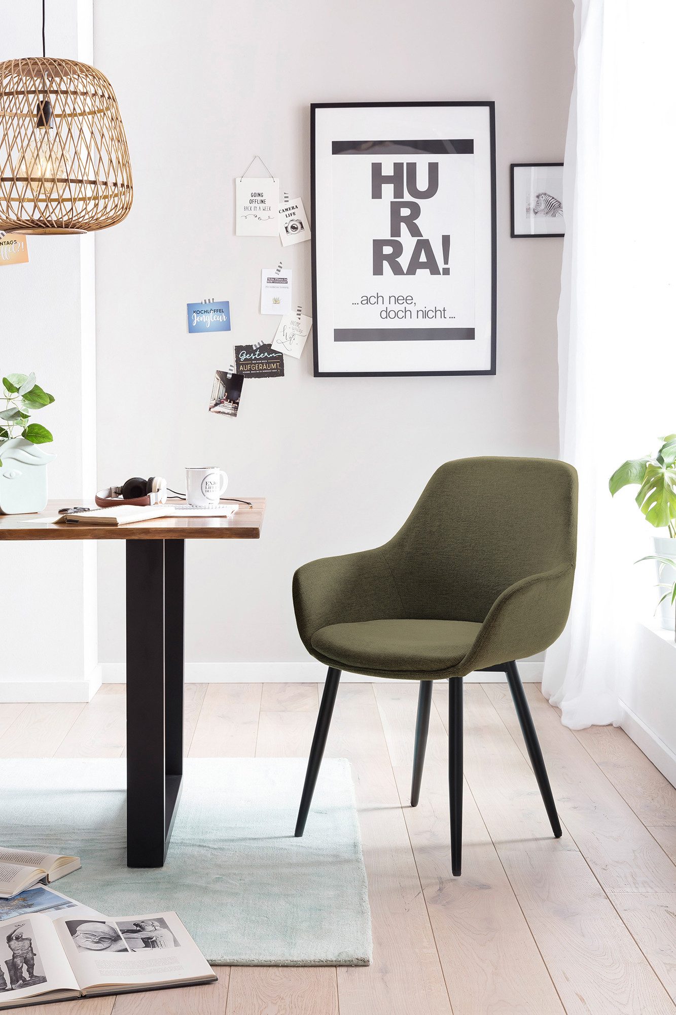 SalesFever Eethoek Tafelblad behandeld met OSMO hardwasolie in zijdeglans afwerking (set, 5-delig)