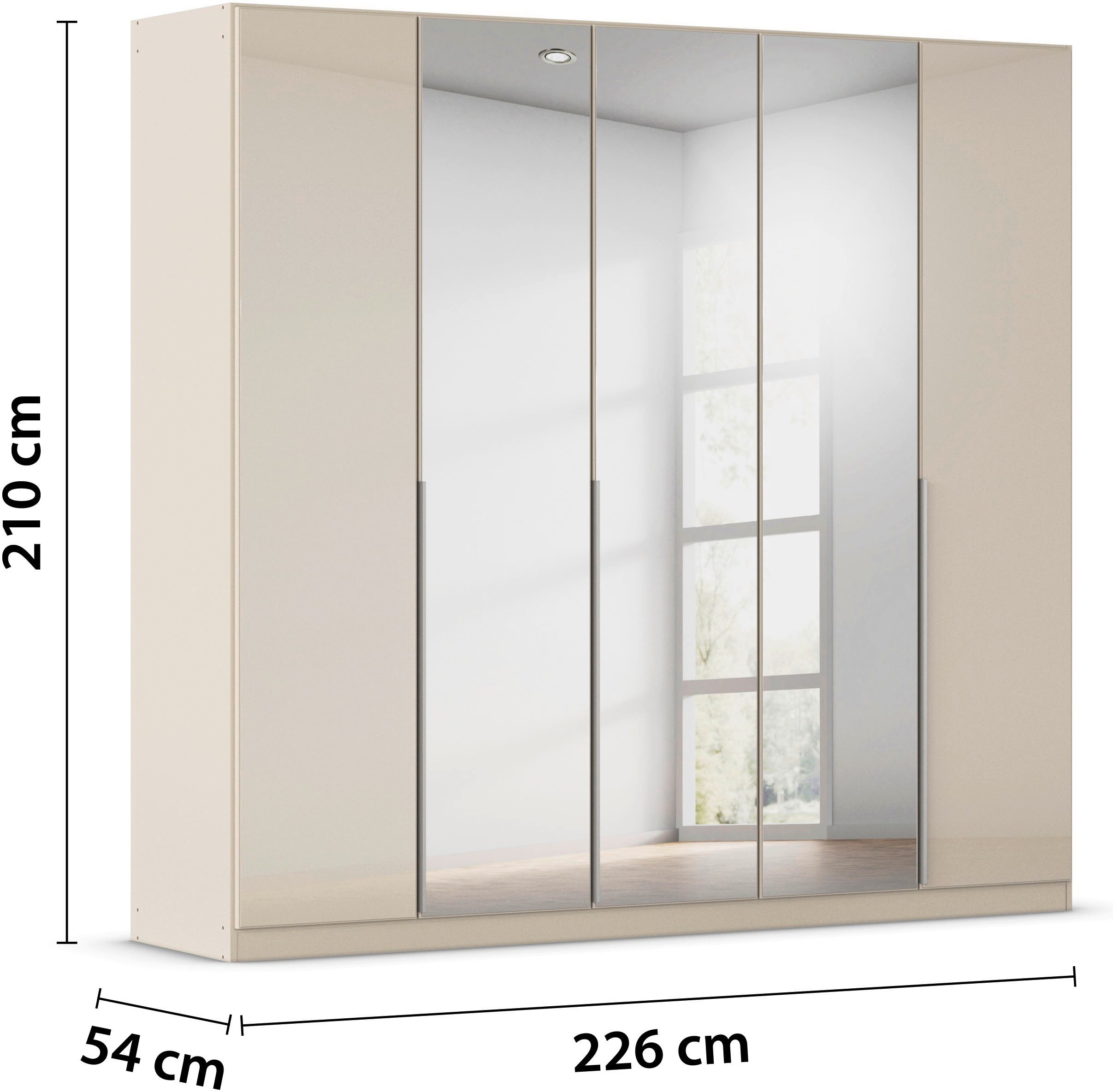 rauch Draaideurkast Kledingkasten kast garderobe AGORDO met glazen front doordachte binnenuitrusting, in 6 breedtes en 2 hoogtes made in germany
