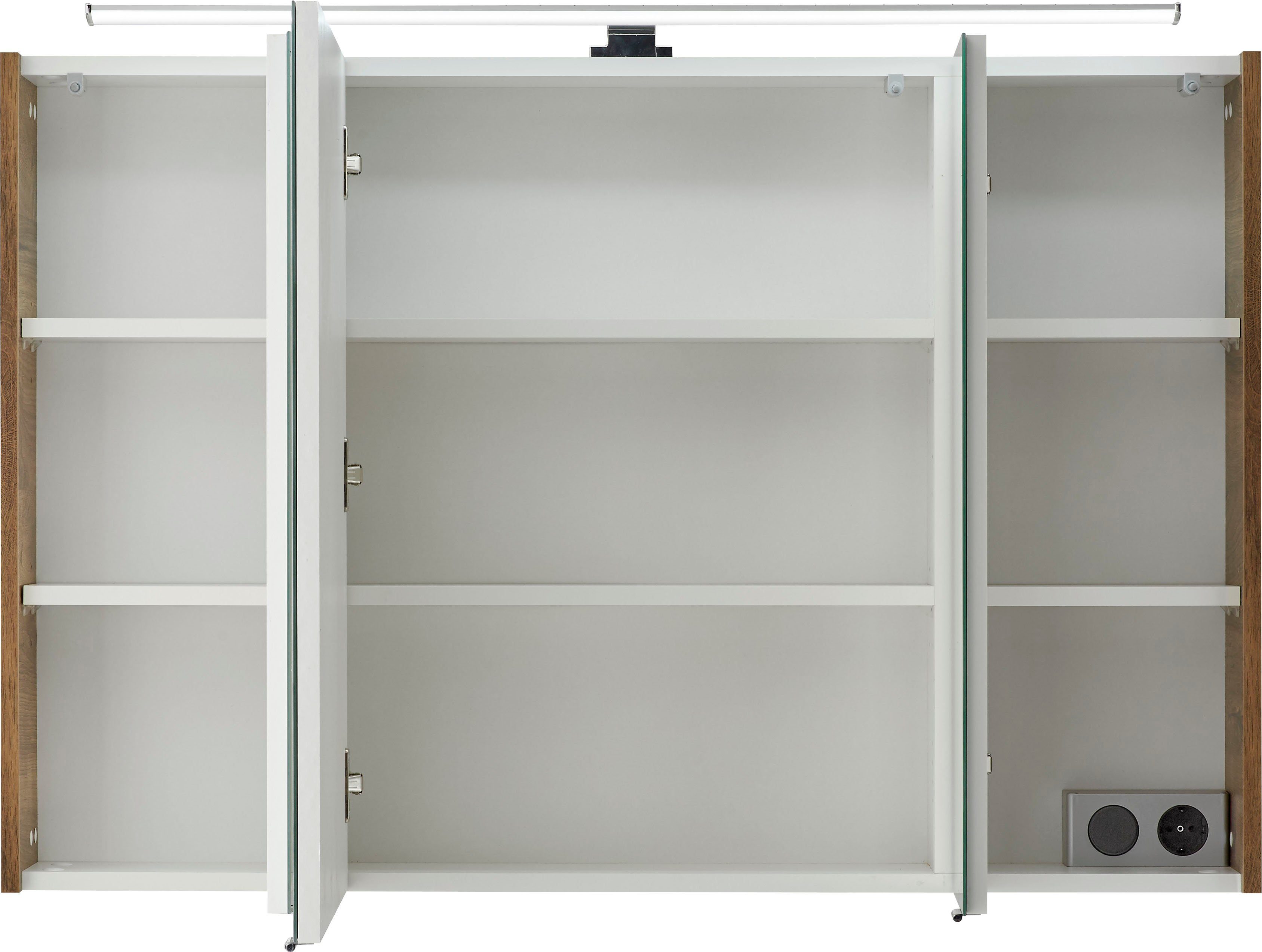 Saphir Spiegelkast Quickset badkamermeubel, 3 spiegeldeuren, 6 legplanken, 105 cm breed