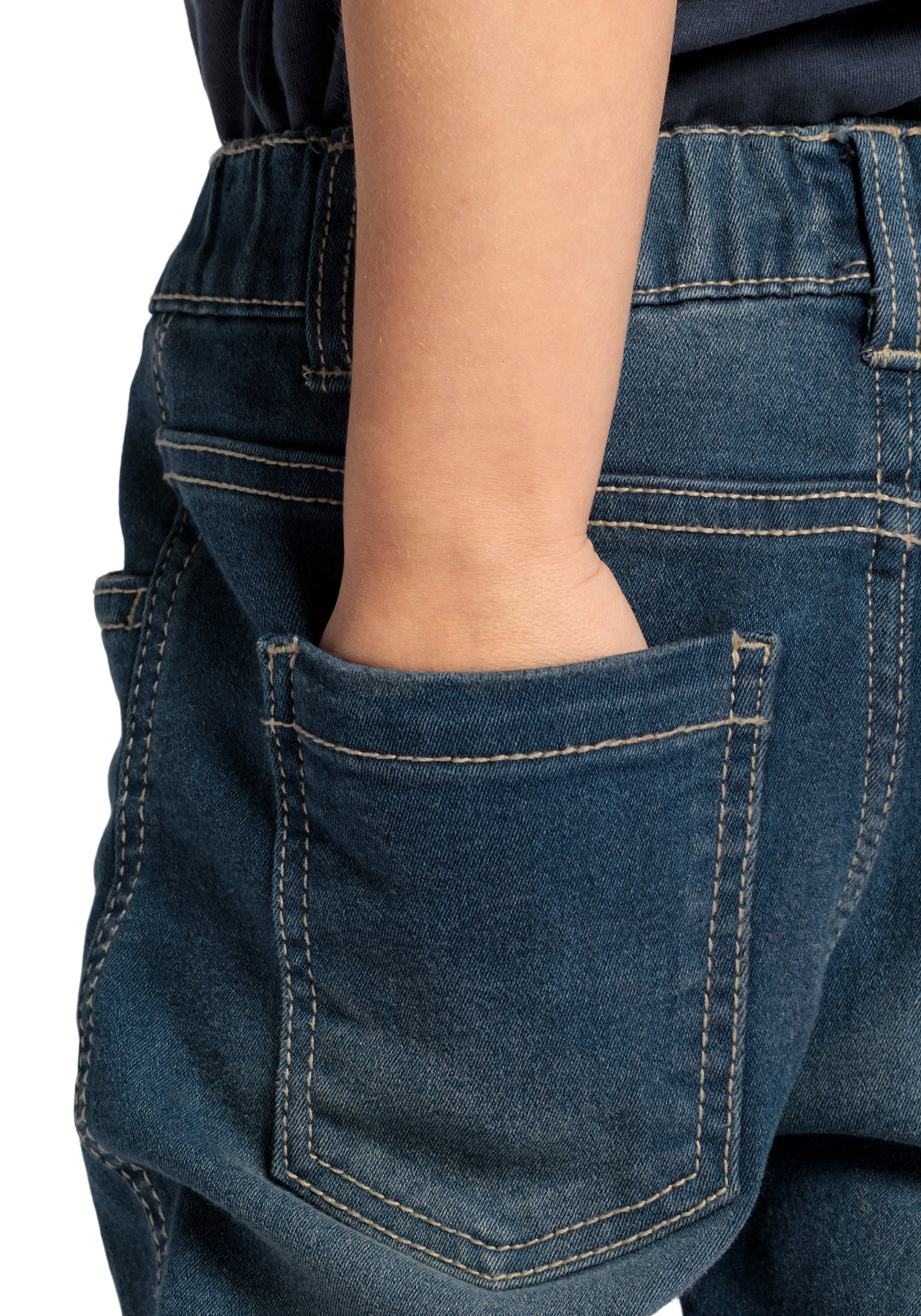 KIDSWORLD Comfortjeans , Stretch-Jeans voor kleine jongens comfortabele pasvorm, rechte pasvorm, met elastische taille