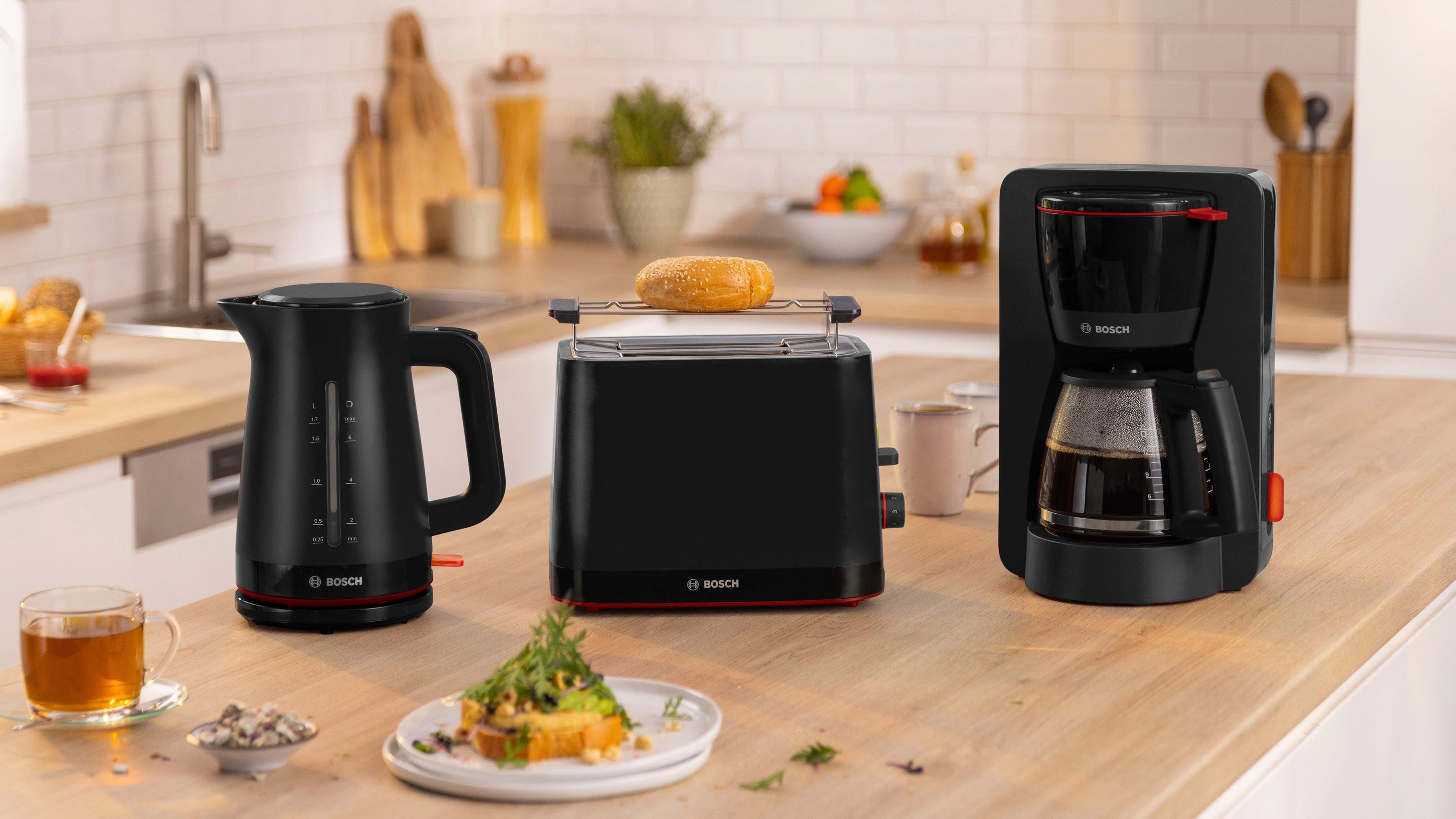 BOSCH Toaster MyMoment TAT3M123 afneembare opzet voor broodjes, ontdooi-functie, brood centreren, auto off