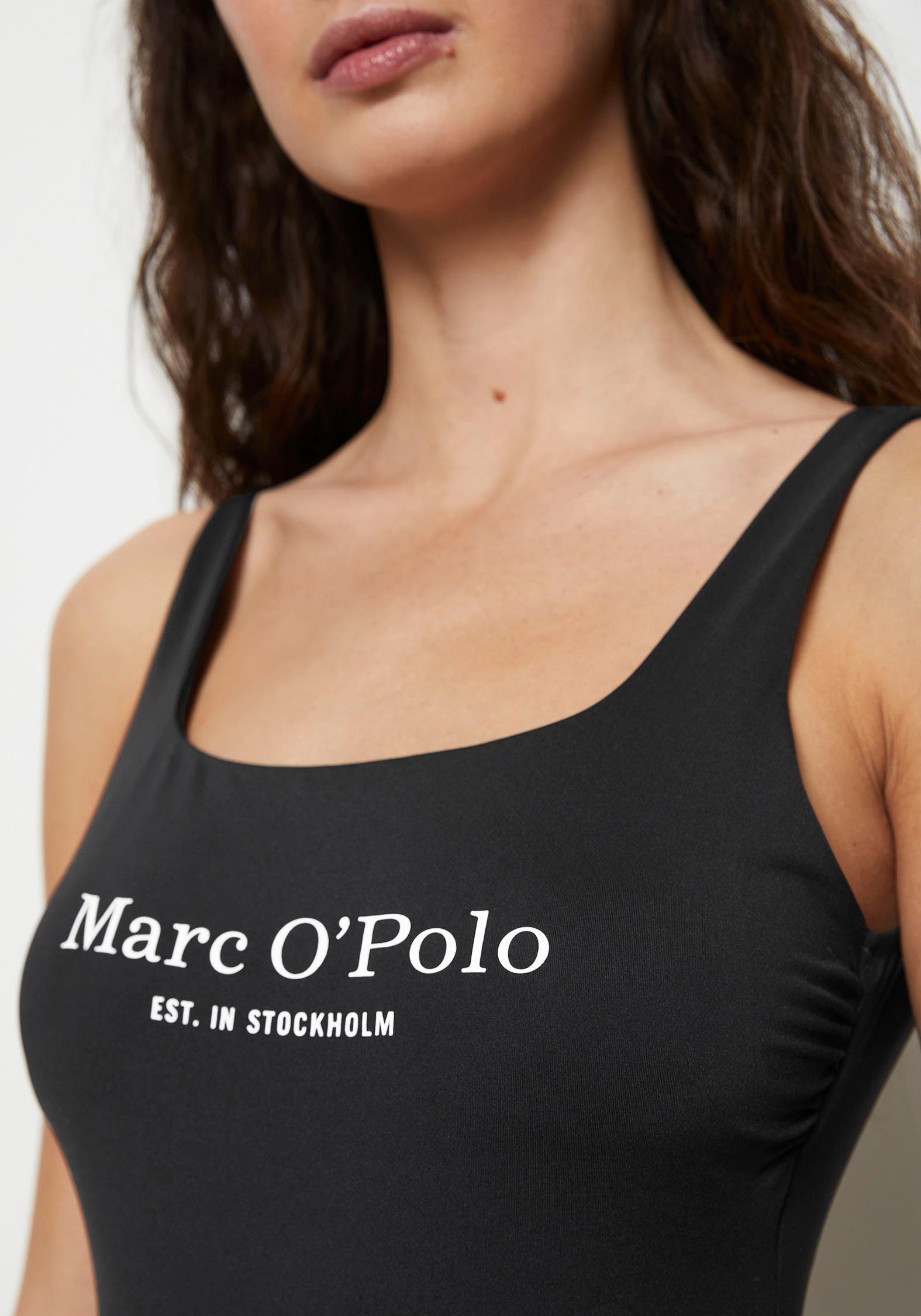 Marc O'Polo Badpak Essentials met logo-opschrift voor