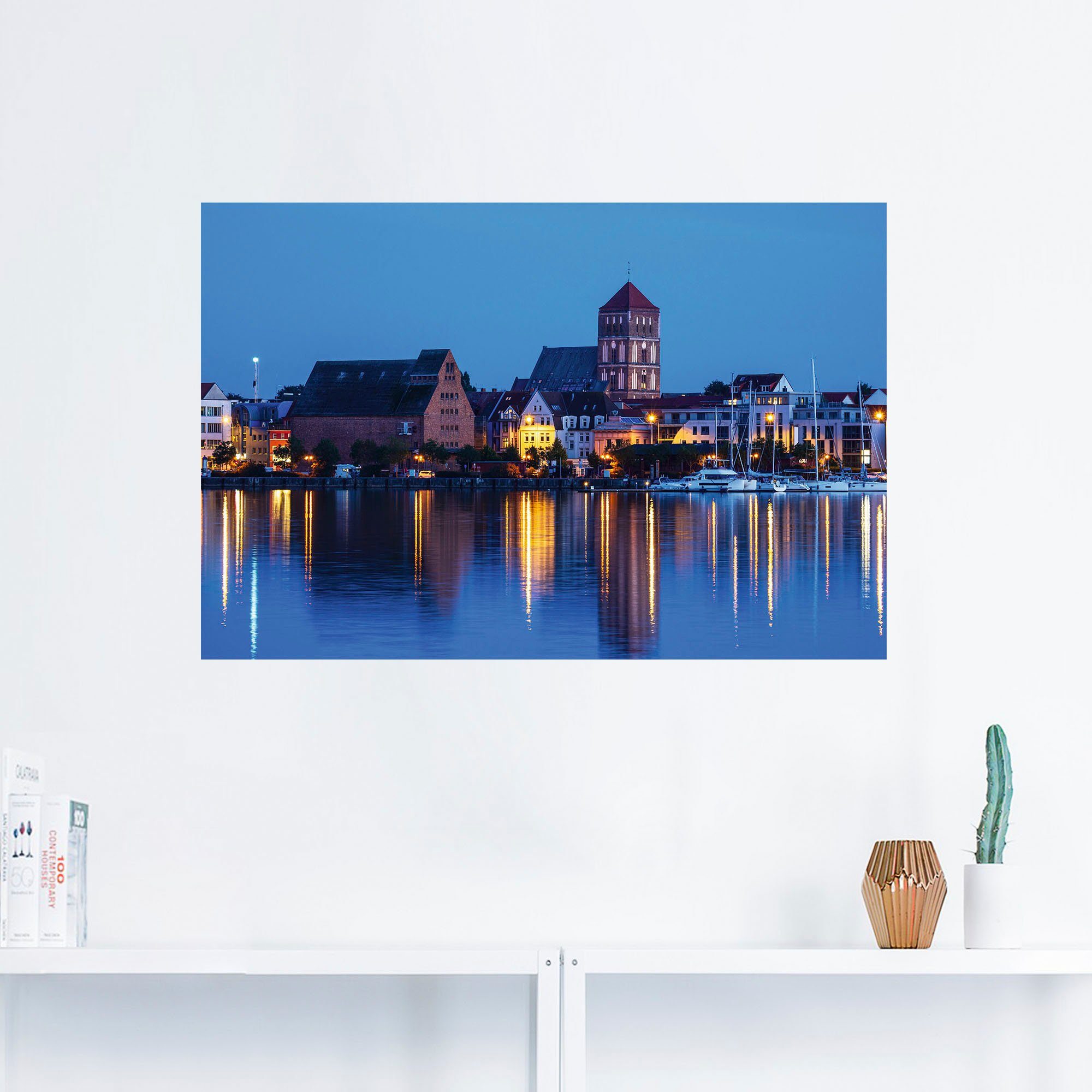 Artland Artprint Blick über Warnow auf Rostock II in vele afmetingen & productsoorten - artprint van aluminium / artprint voor buiten, artprint op linnen, poster, muursticker / wan