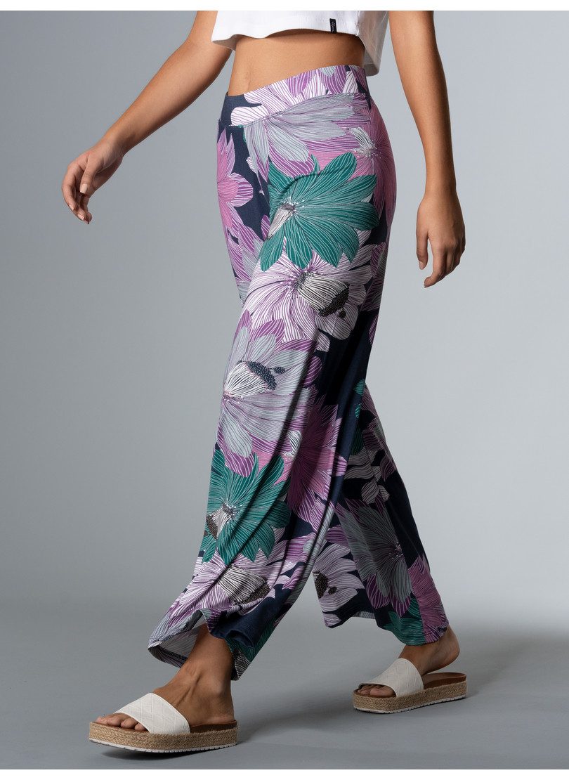 Trigema Jerseybroek  elastische heupbroek met bloem all-over print (1-delig)