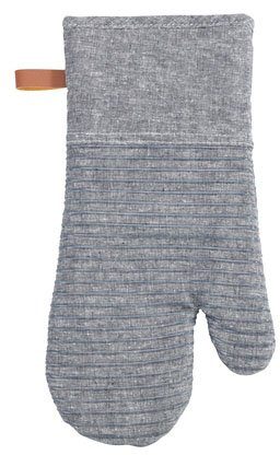 WENKO Ovenwanten Model Ada Stripes met katoenen binnenkant, 1 paar, grijs (set, 2-delig)