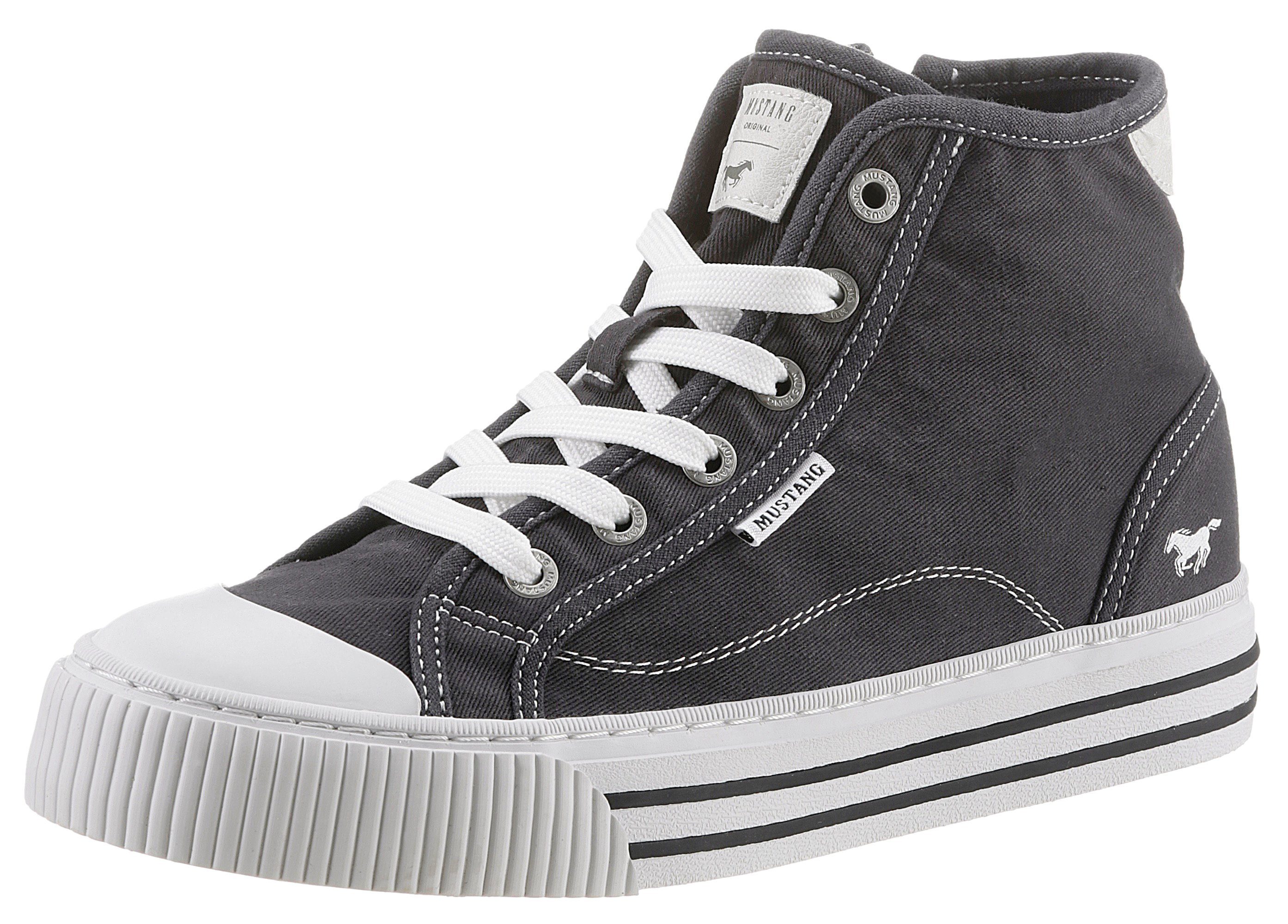 Mustang Shoes Plateausneakers veterschoen, vrijetijdsschoen, high top-sneaker met rits