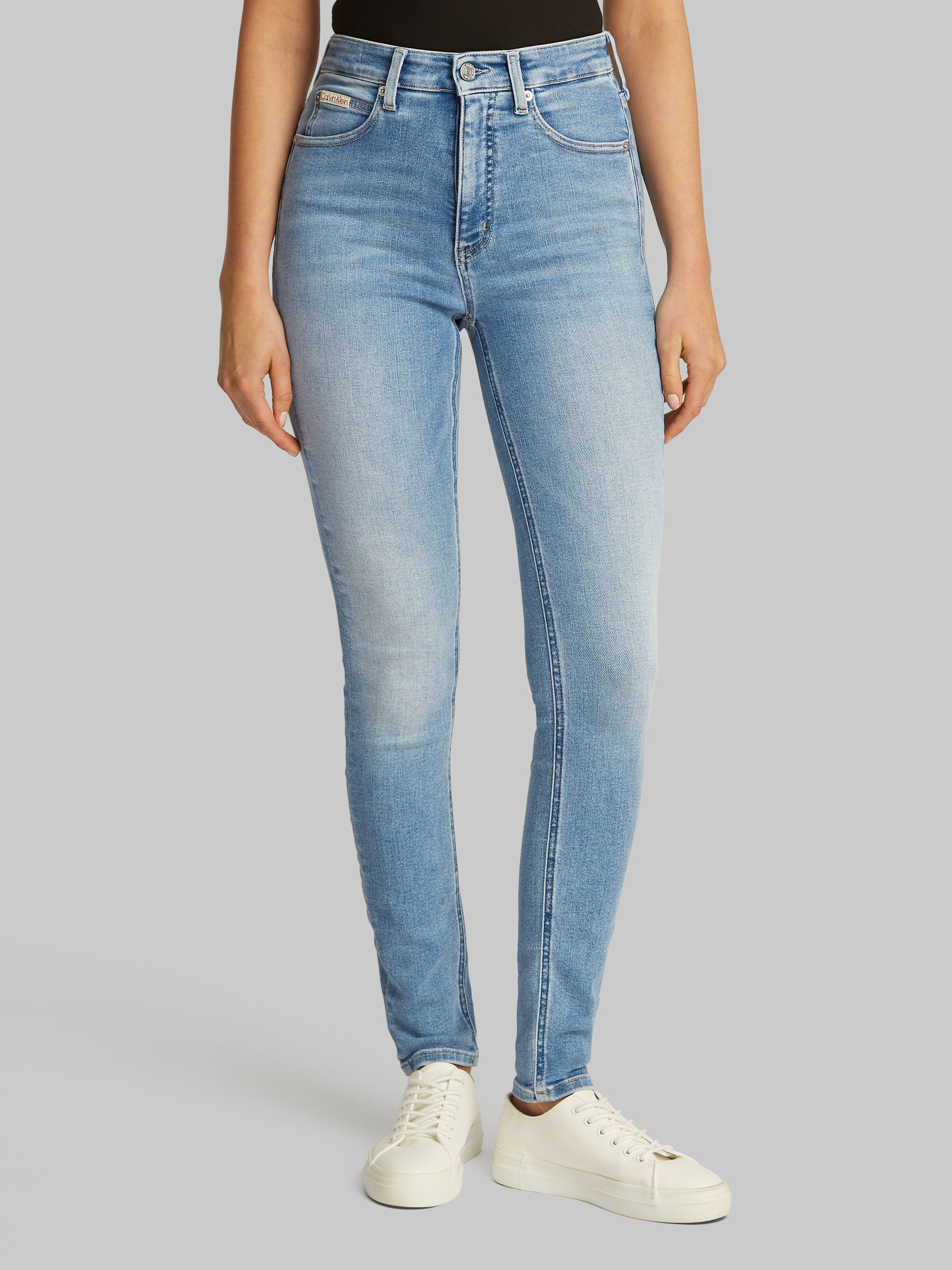 NU 20% KORTING: Calvin Klein Skinny fit jeans High rise skinny in 5-pocketsstijl