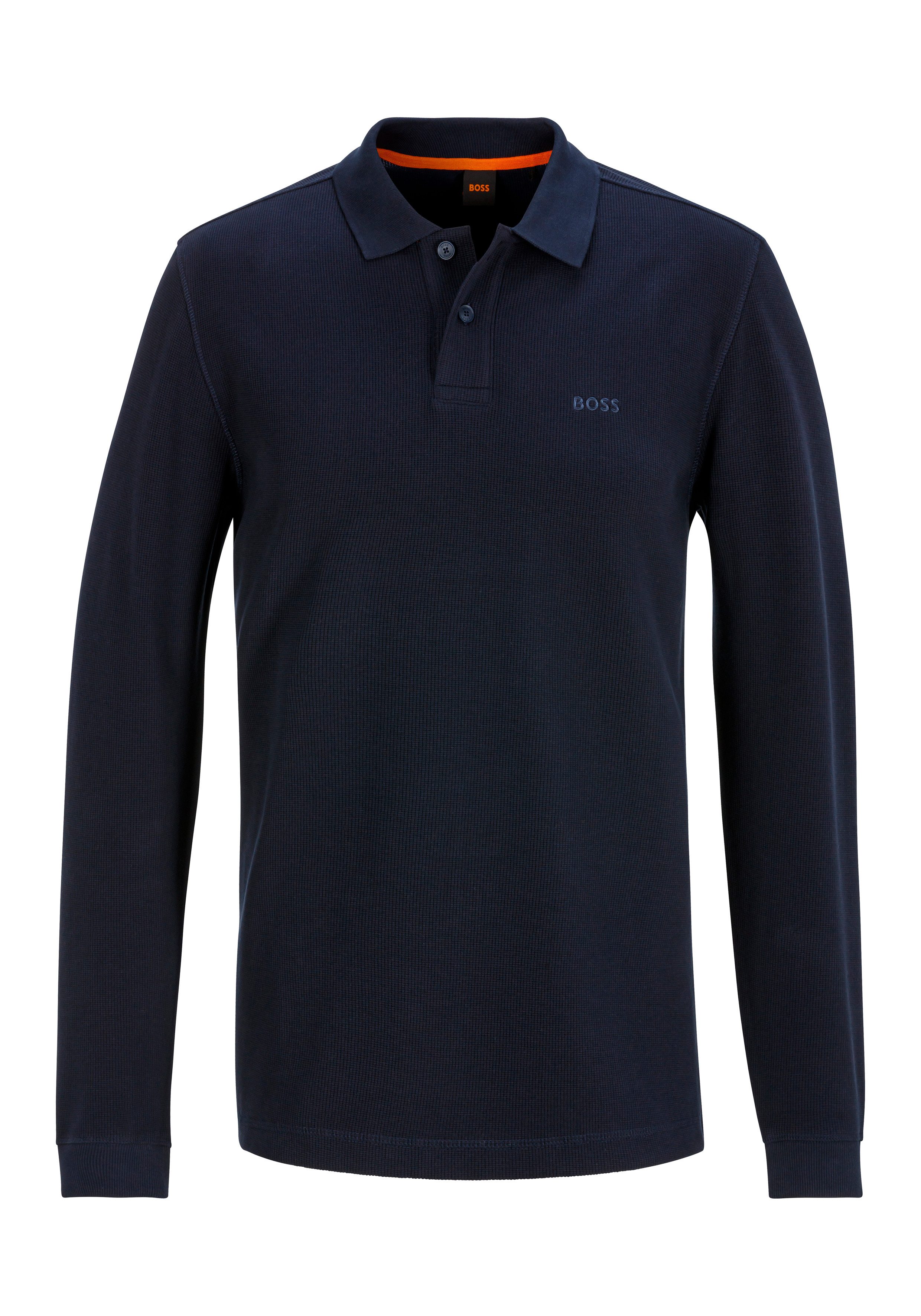 Boss Orange Poloshirt Petempestolong met knoopsluiting