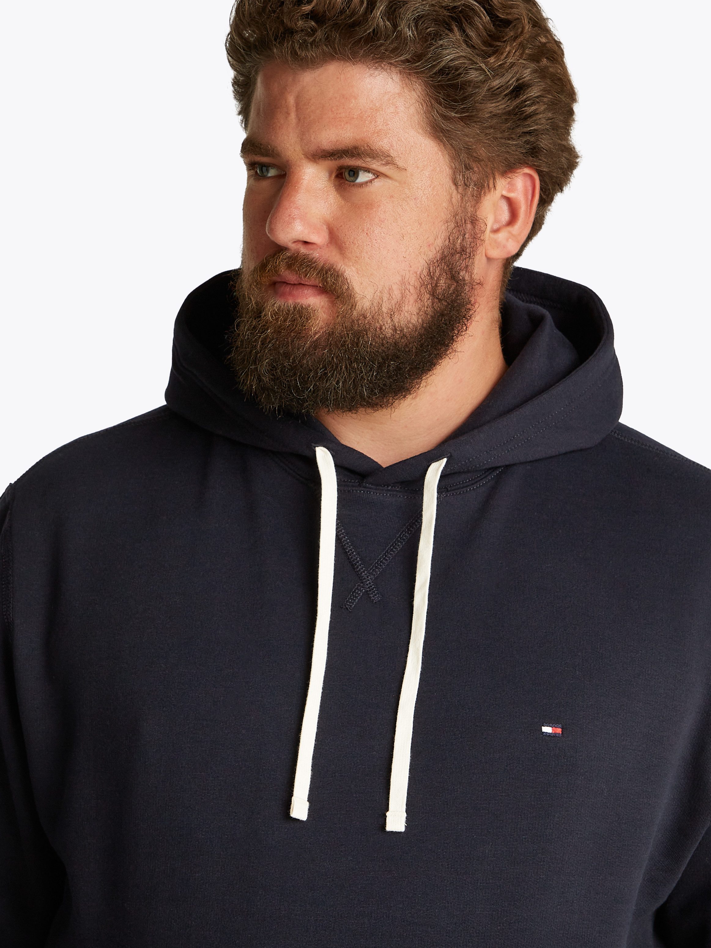 Tommy Hilfiger Sweatshirt BT-ESSENTIAL FLEECE HOODY-B in grote maten, logoborduring