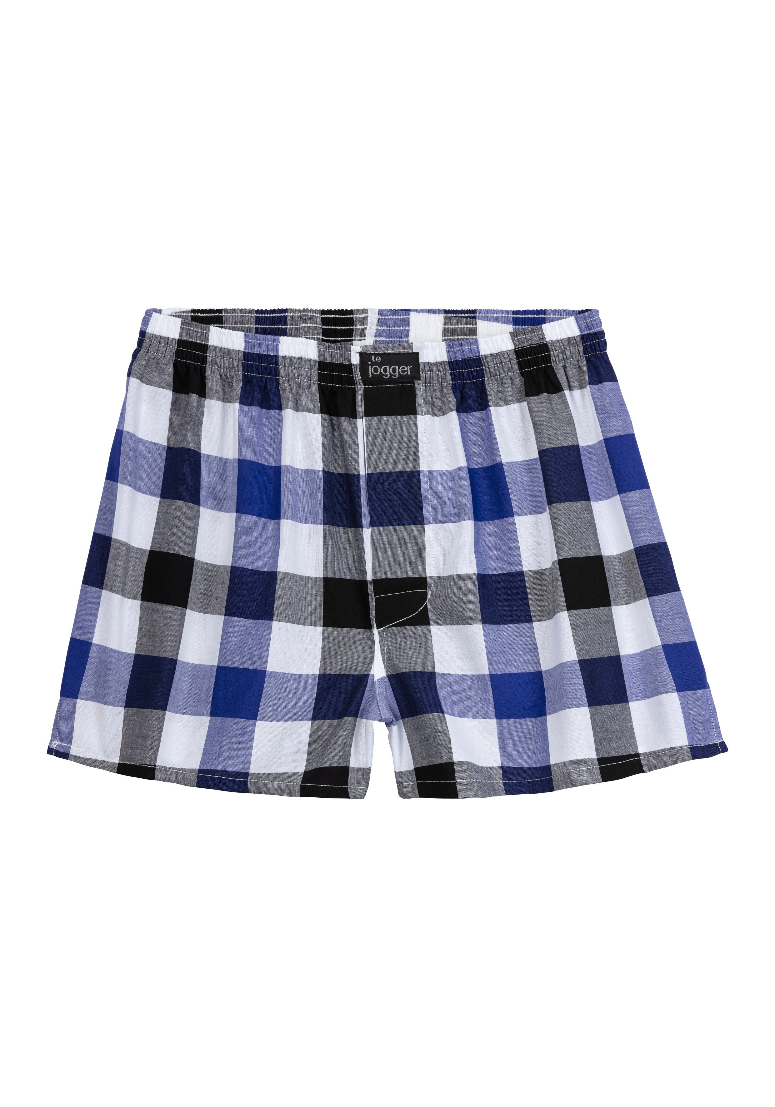 le jogger® Geweven boxershort gekleurd geruit (set, 3 stuks)