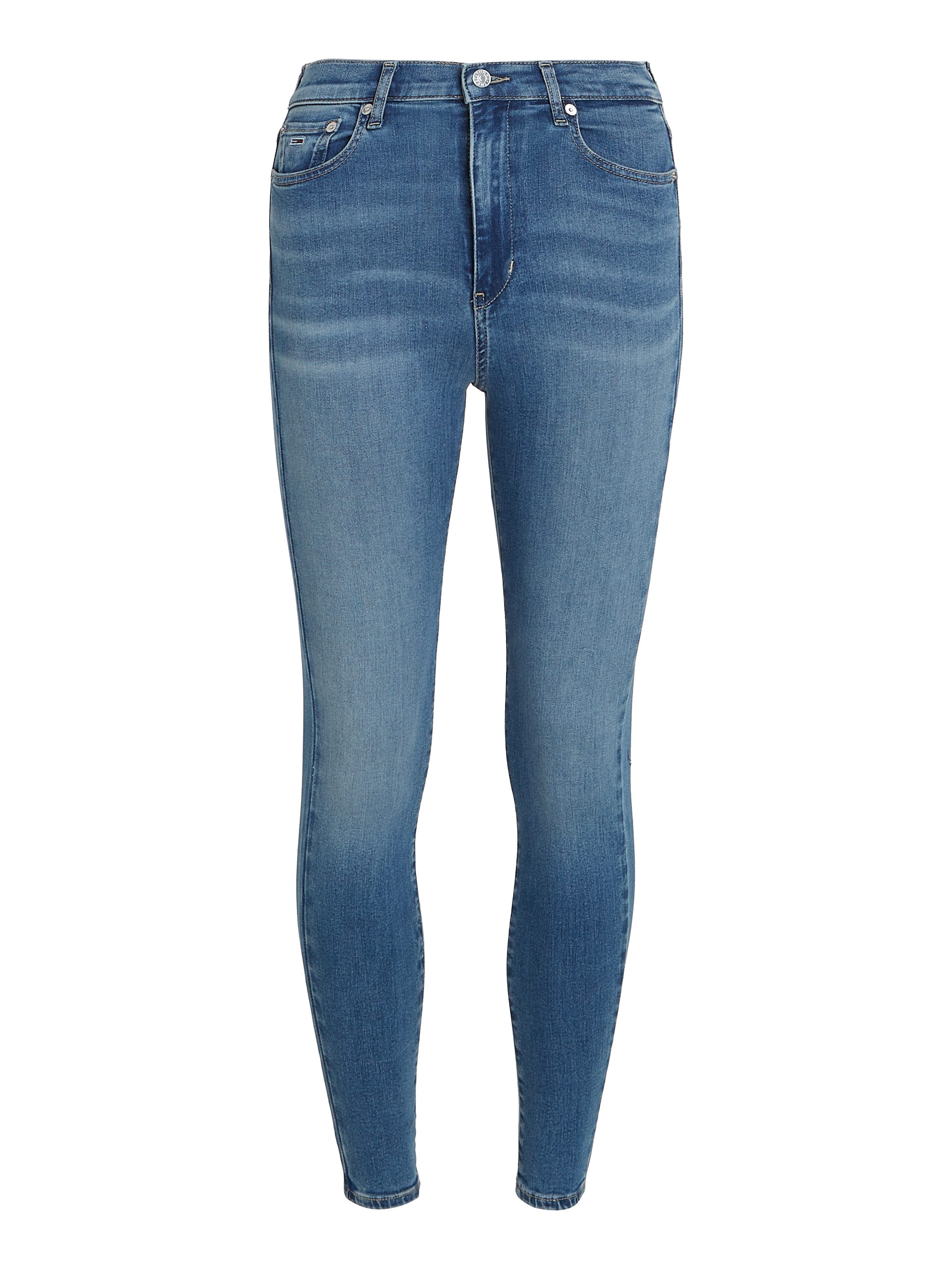 TOMMY JEANS Skinny fit jeans SYLVIA HGH SKN ANK CH0238 met logostiksels en nagels
