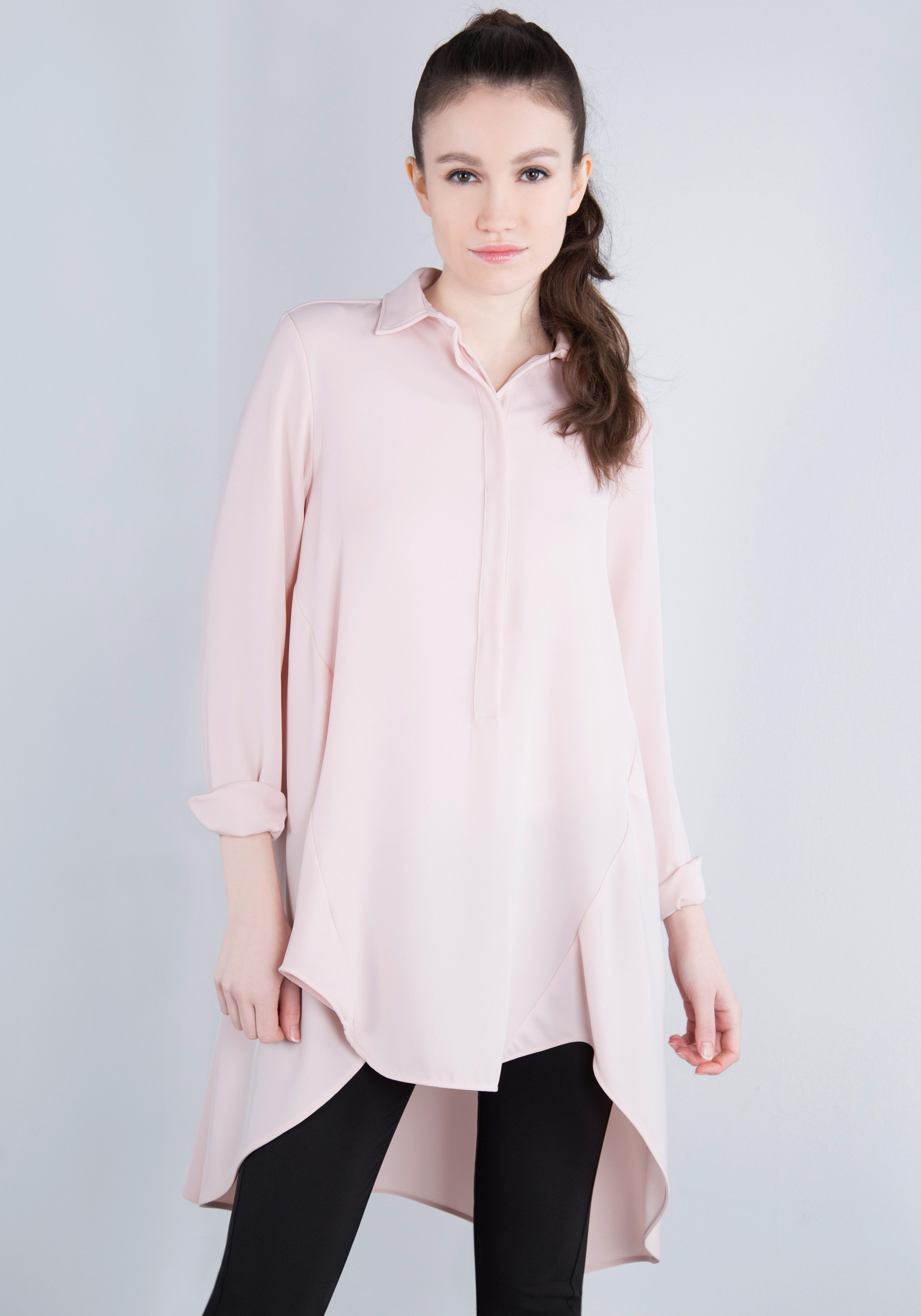 IMPERIAL Lange blouse in vloeiende, lichte kwaliteit