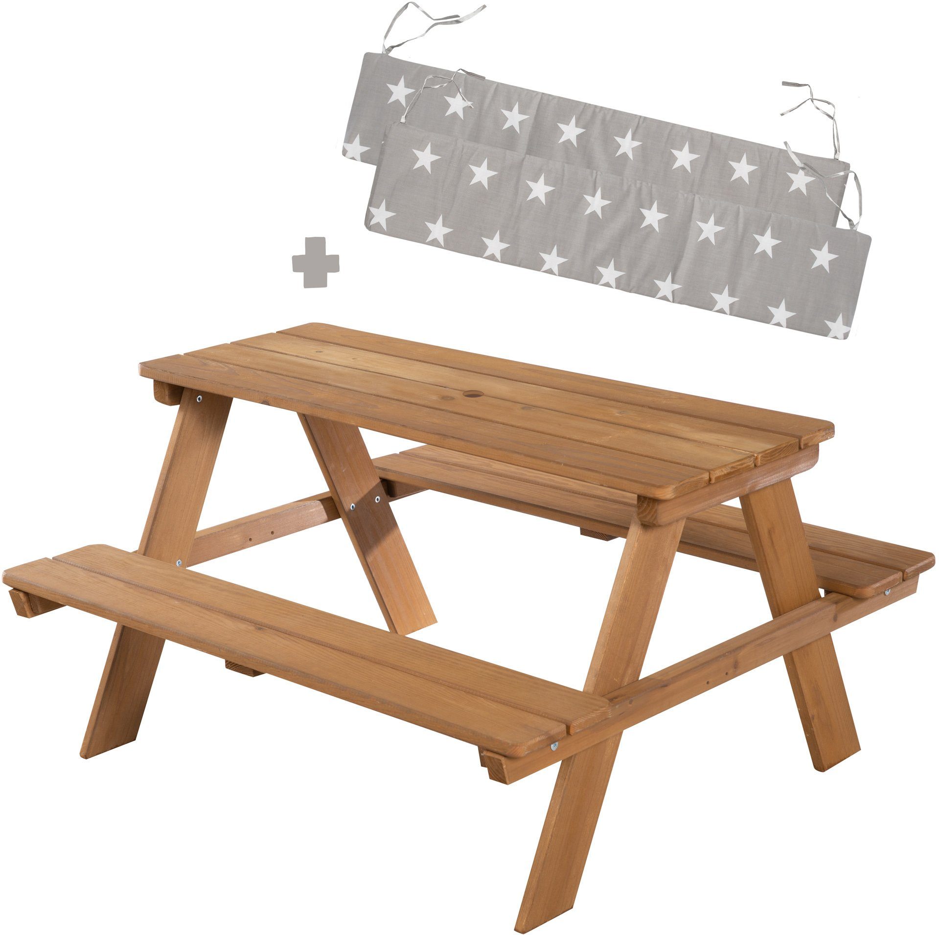 Roba® Kinderzithoek Picknick for 4 outdoor +, teakhout met afgeronde hoeken, inclusief...