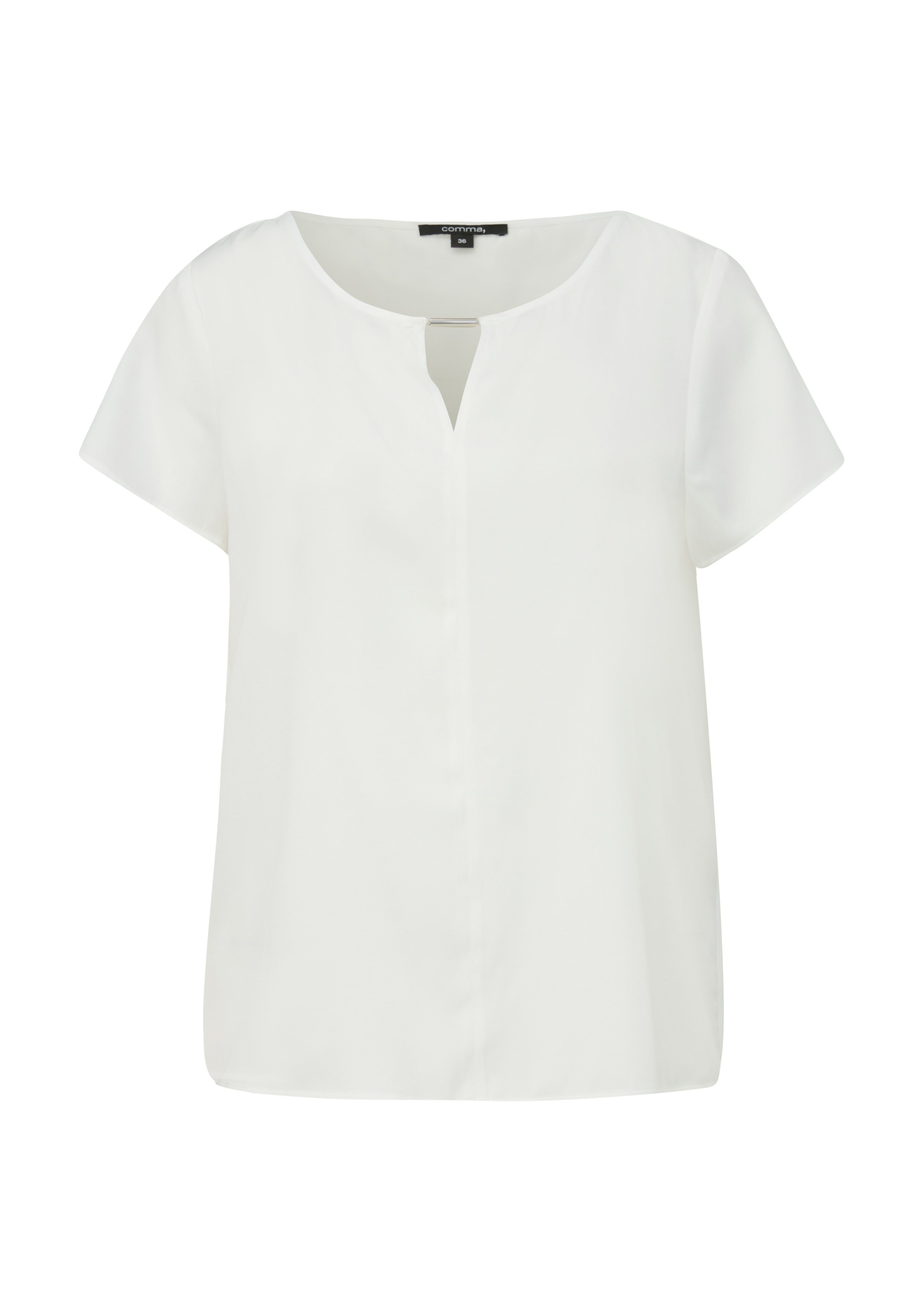 Comma Satijnen blouse met extra v-hals