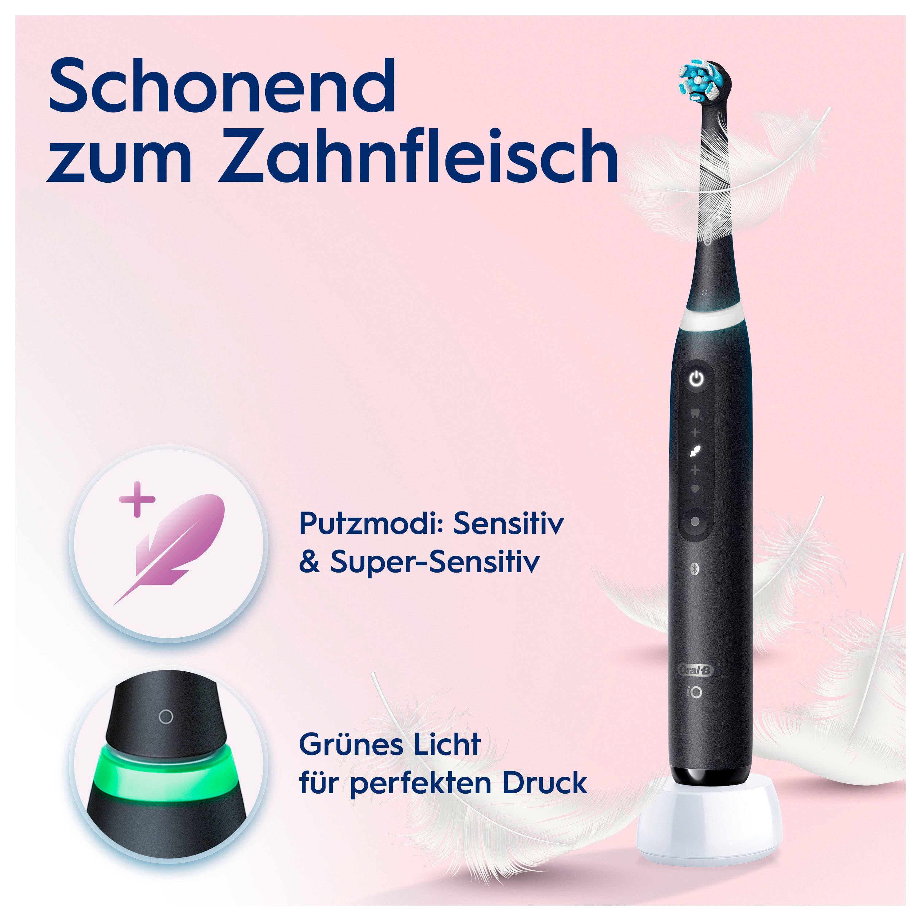 Oral B Elektrische tandenborstel IO 5 met magnet technologie, led-display, 5 reinigingsstanden, reisetui