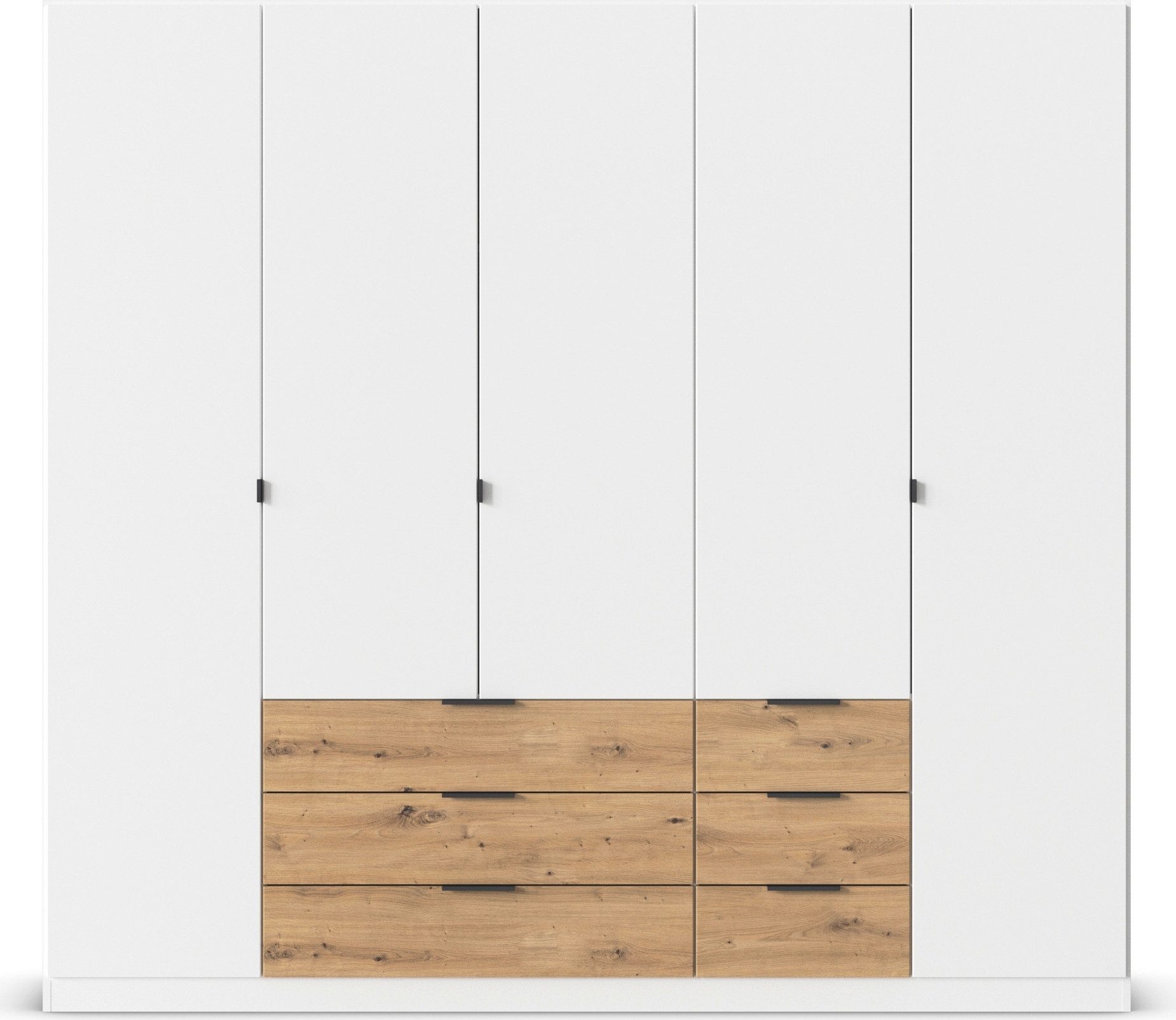 rauch Draaideurkast Kledingkast Kast Garderobe Slaapkamerkast DAVOA met contrasterende lades in eiken artisan made in germany
