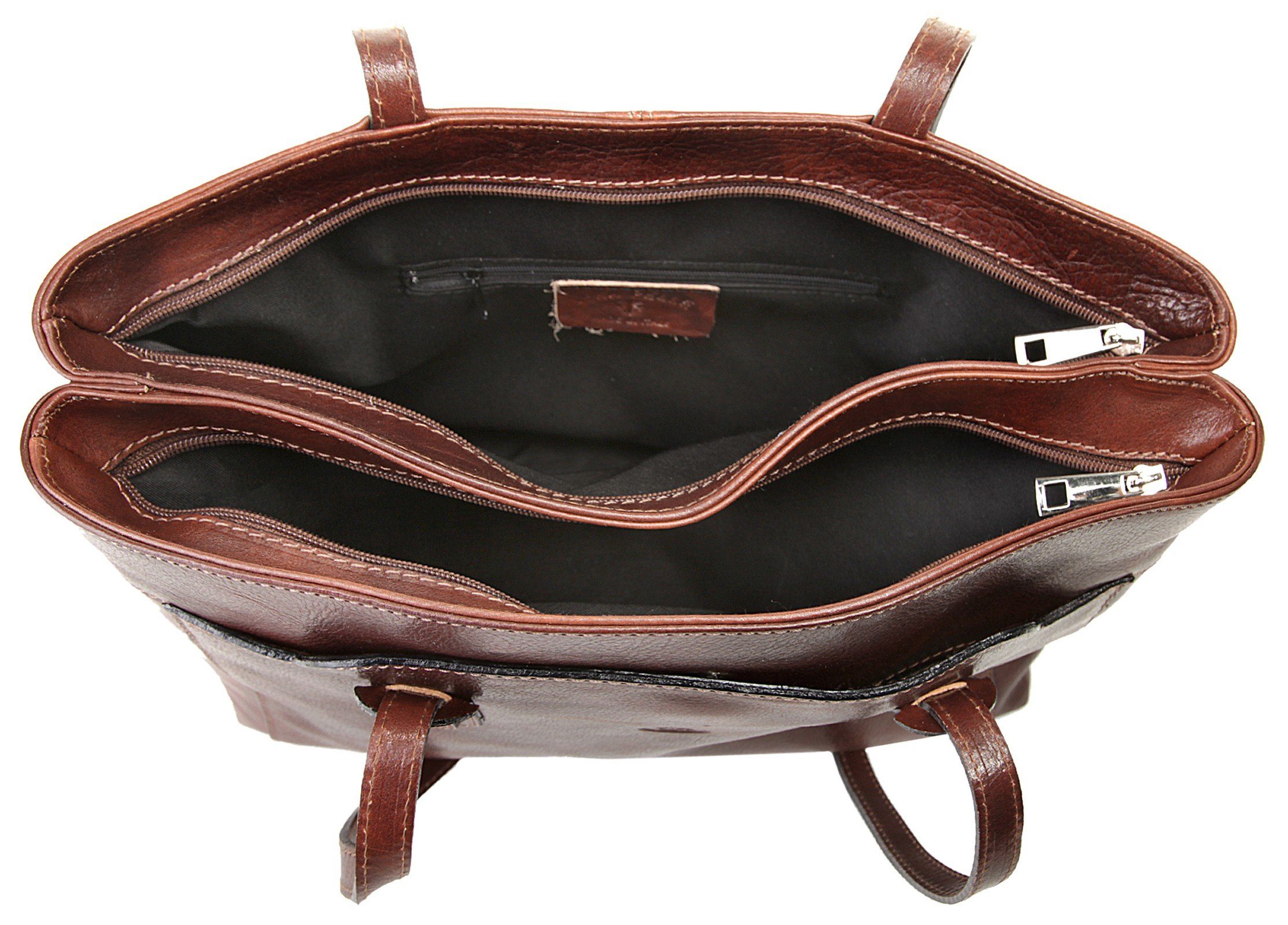 Piké Shopper echt leer, made in italy