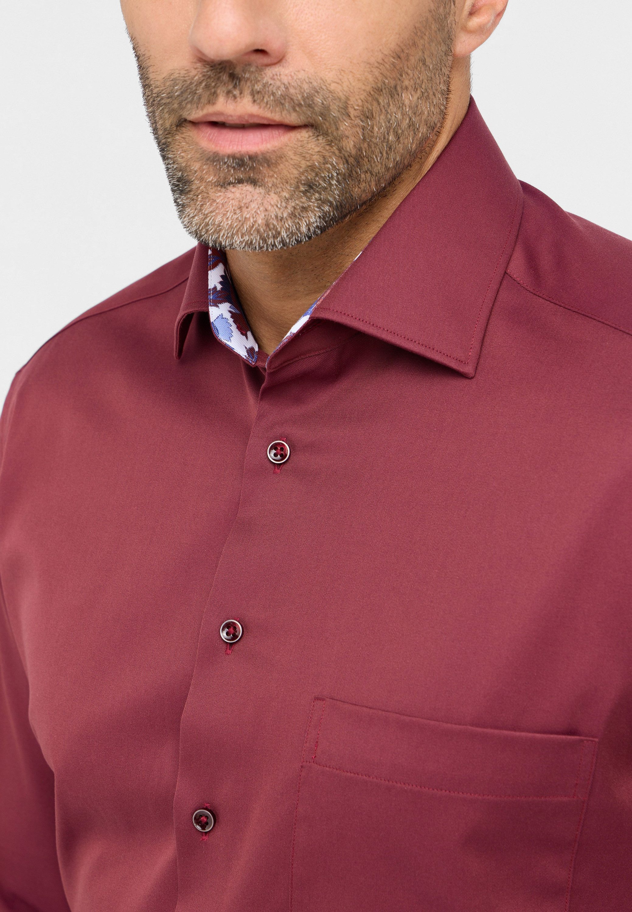 Eterna Overhemd met lange mouwen Comfort fit NON IRON (strijkvrij)