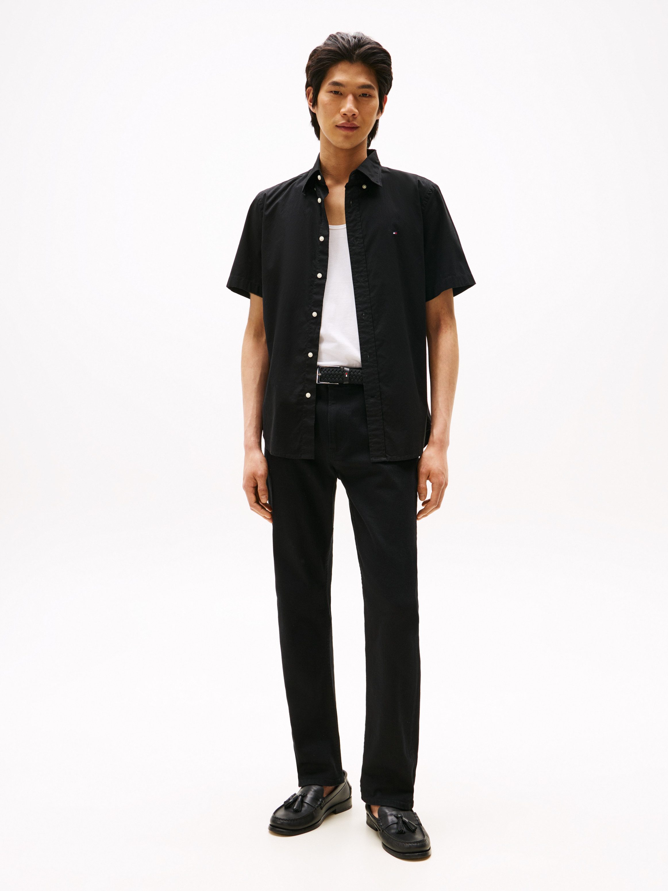 Tommy Hilfiger Overhemd met korte mouwen FLEX POPLIN SOLID S/S SHIRT