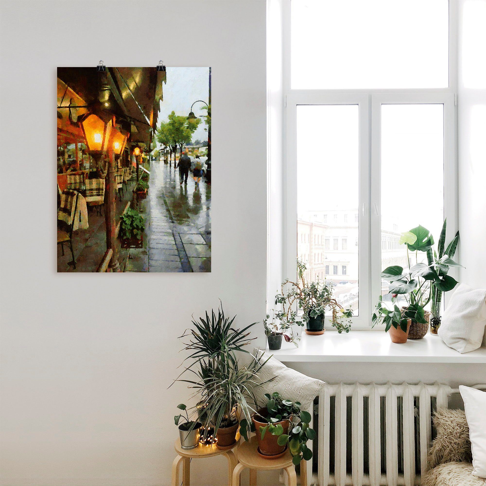 Artland Artprint Restaurant Lampen als artprint van aluminium, artprint voor buiten, artprint op linnen, poster in verschillende maten. maten