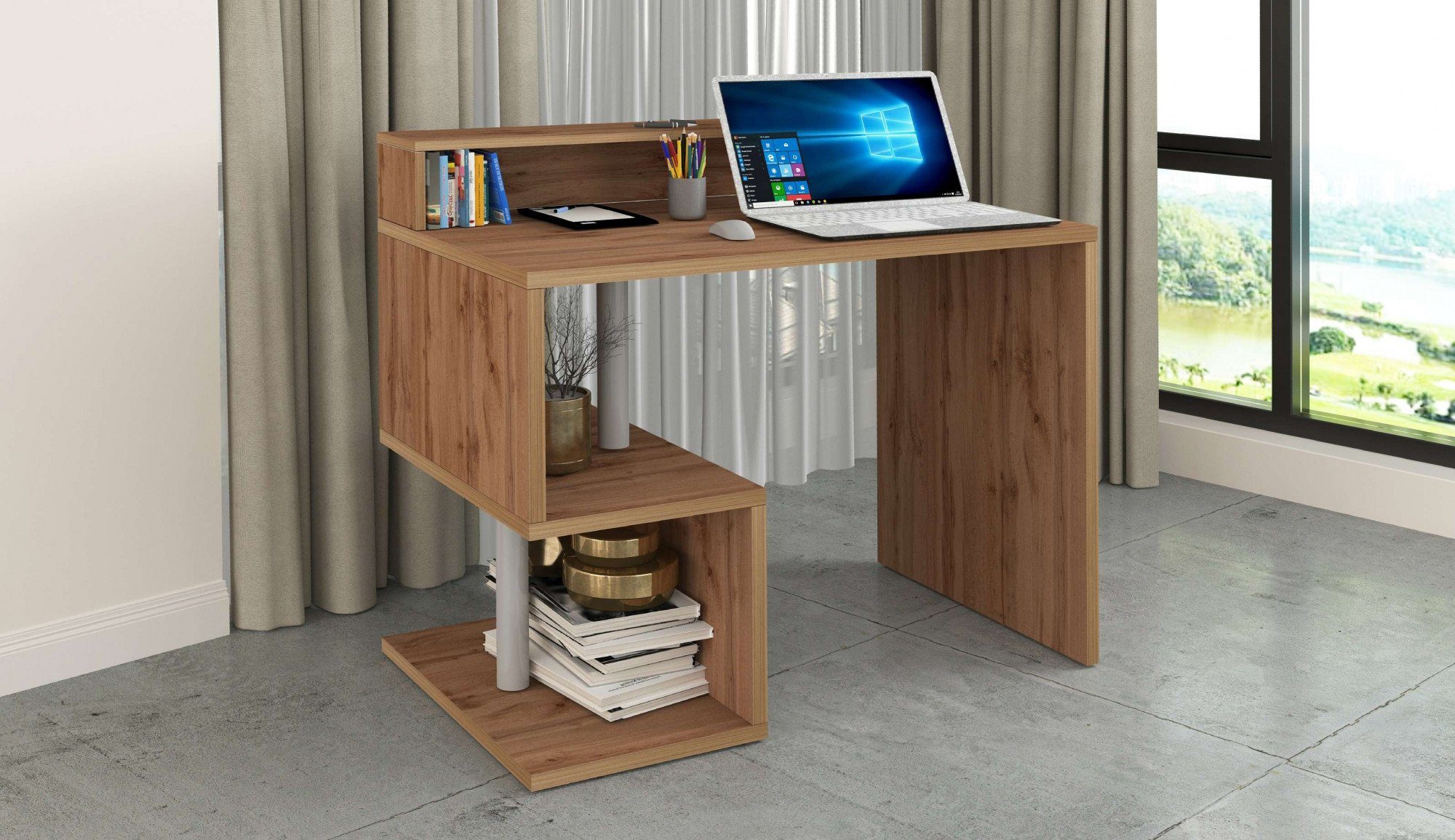 INOSIGN Bureau Essence, modern ontwerp in verschillende breedtes, met en zonder monitorsteun, gemaakt in italië