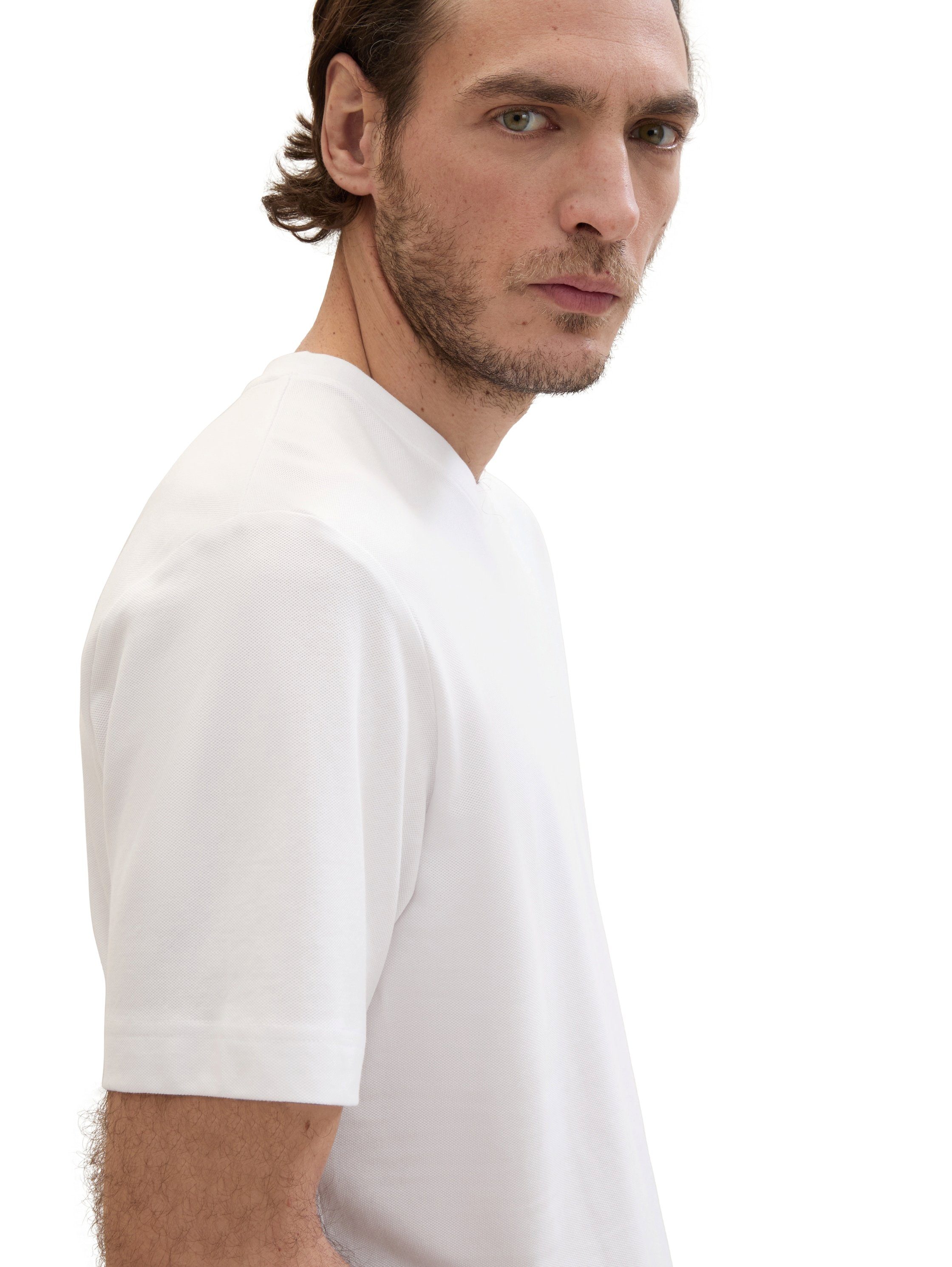 Tom Tailor T-shirt met piqué structuur