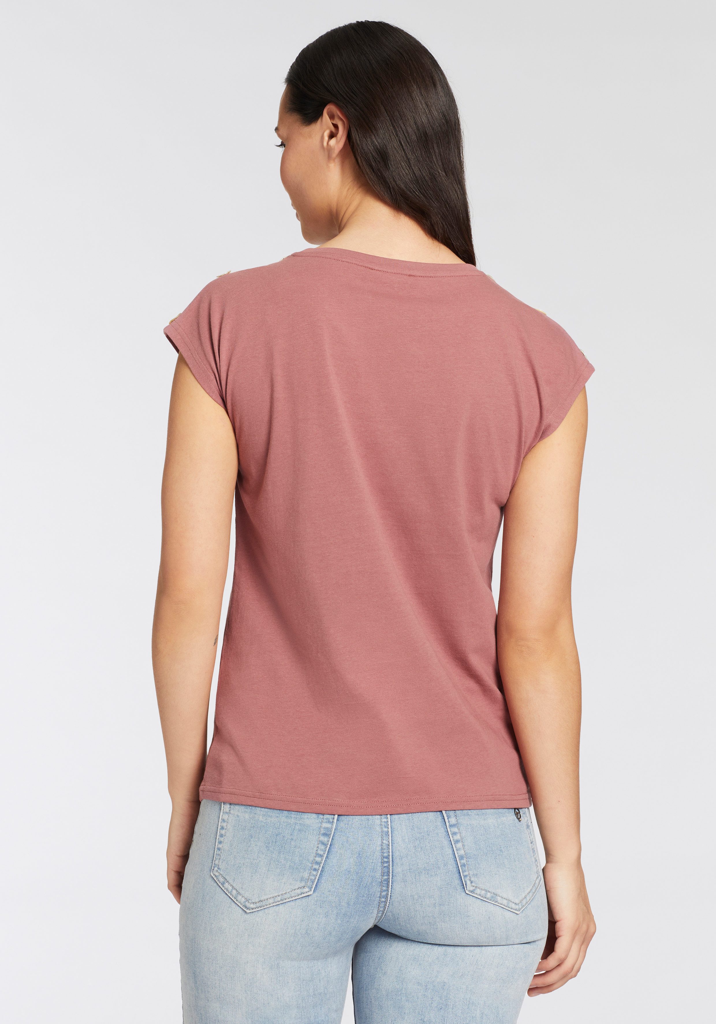 Laura Scott T-shirt met decoratieve knopen
