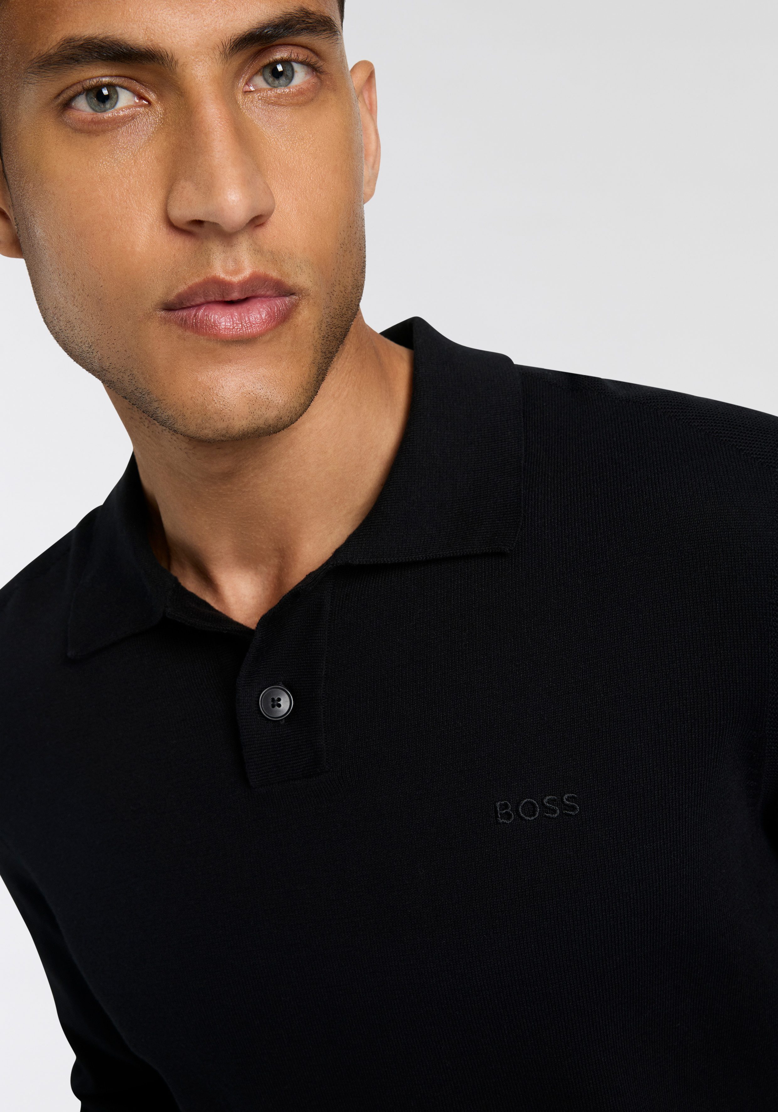 Boss Orange Trui met polokraag Asac met logoborduursel