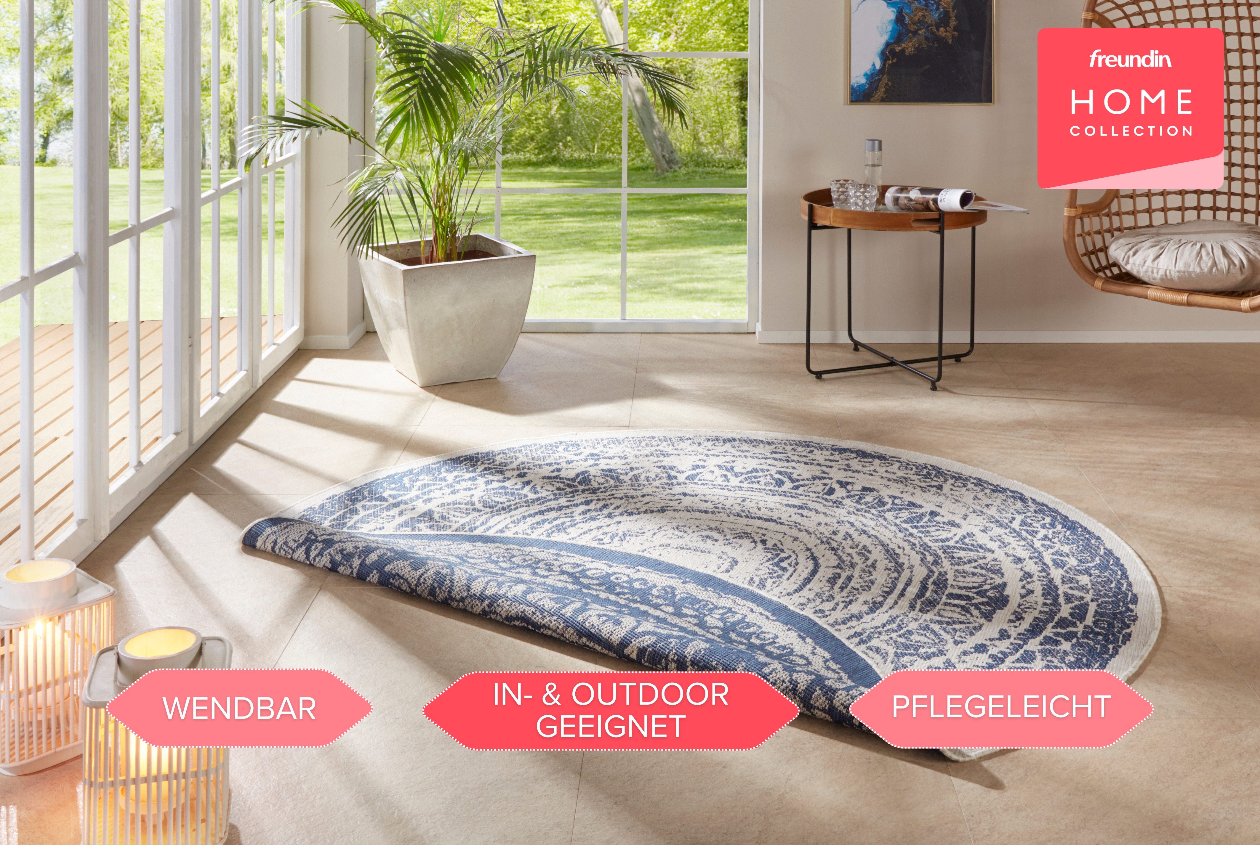 freundin Home Collection Vloerkleed Rosica Geschikt voor binnen en buiten, weerbestendig, balkon, tuin, woonkamer, waterbestendig