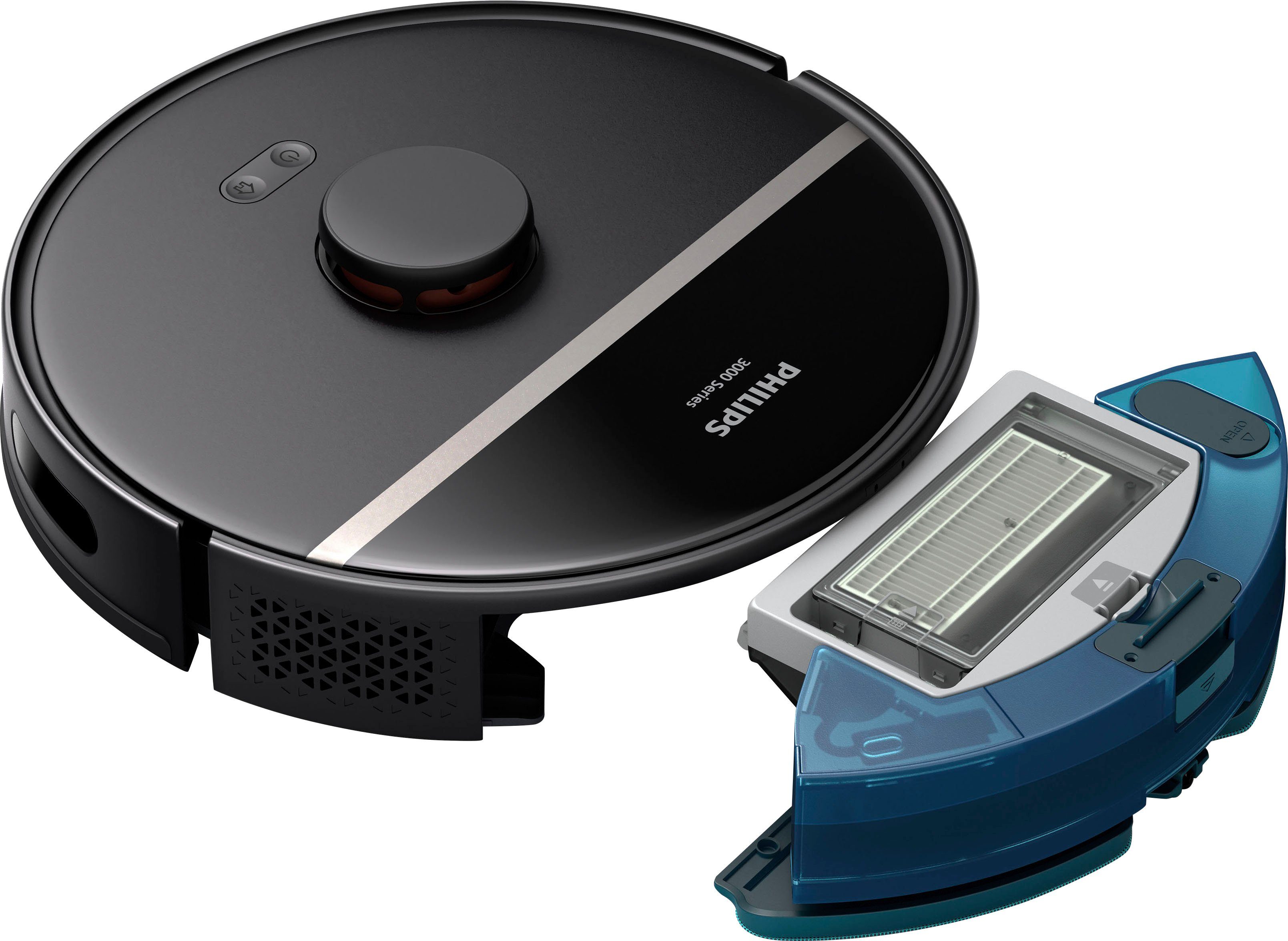 Philips Vloerwisserset XV1433/00 voor robotstofzuiger xu3000/02, xu3110/02 met 2x filter, 1x zijborstel (set, 4 stuks)
