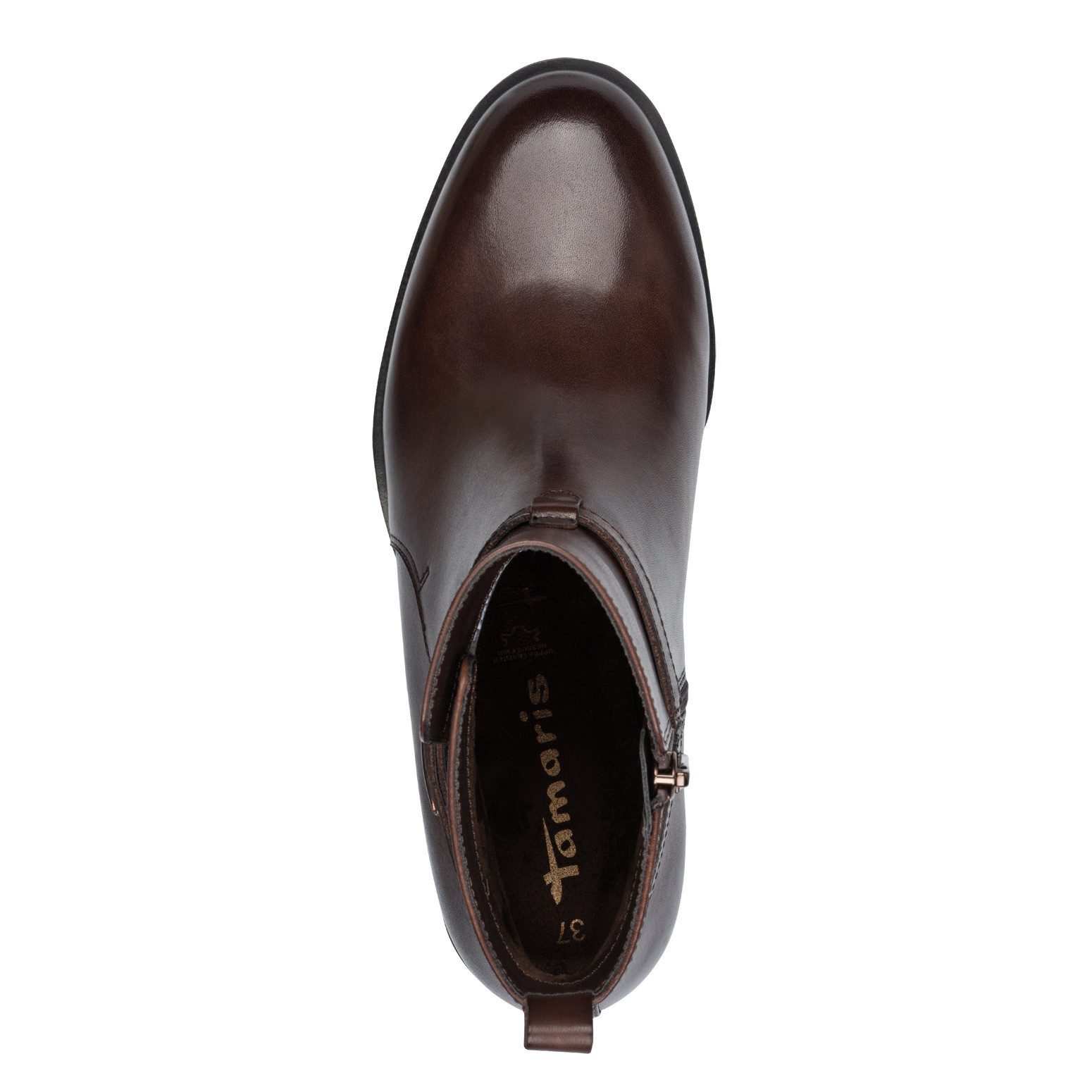 Tamaris Laarsjes blokhak, business schoen, ankleboots met t-logo decoratie