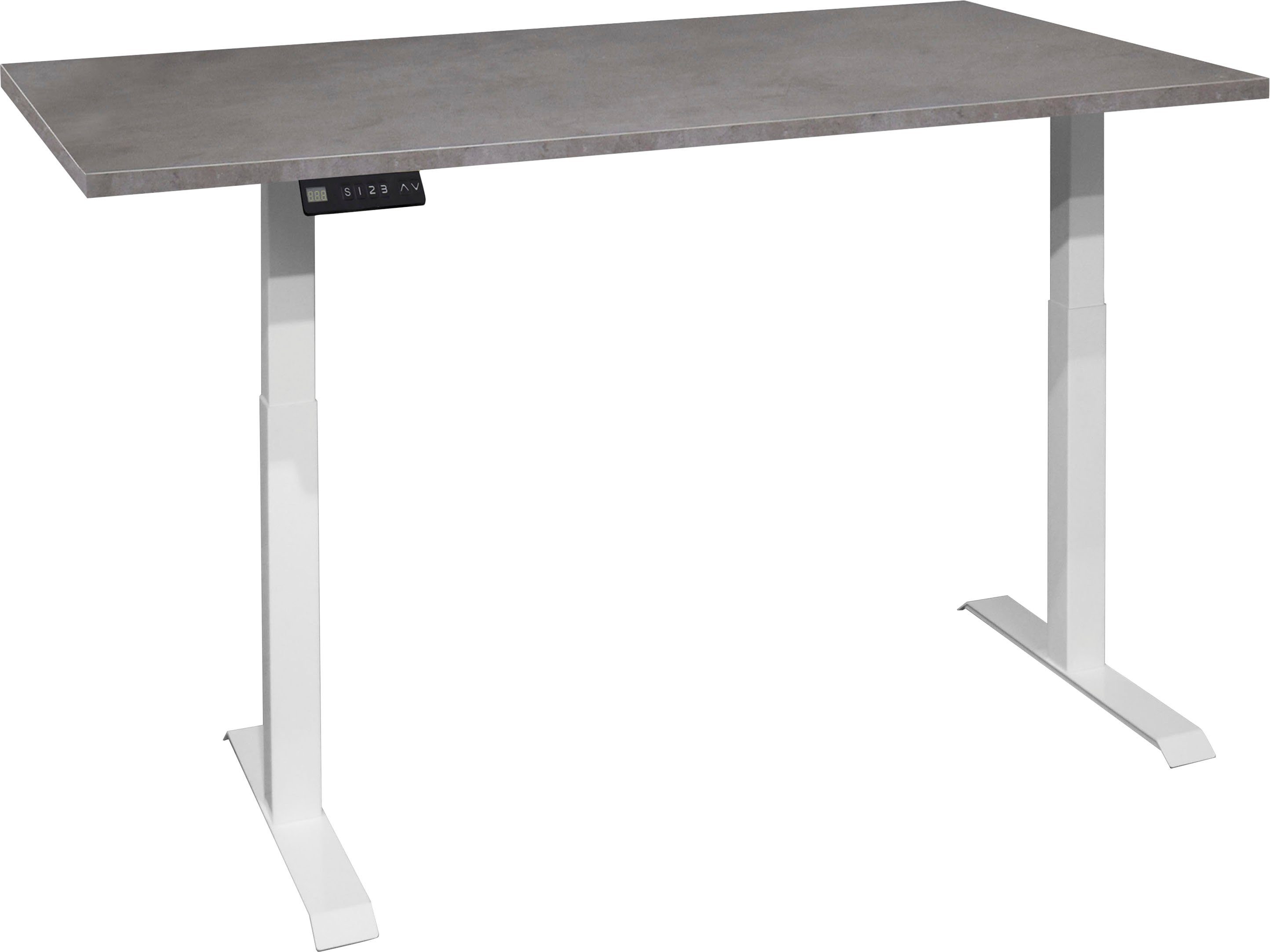 Mäusbacher Bureau Big System Office Breedte 180 cm, elektrisch in hoogte verstelbaar bureaus grijs