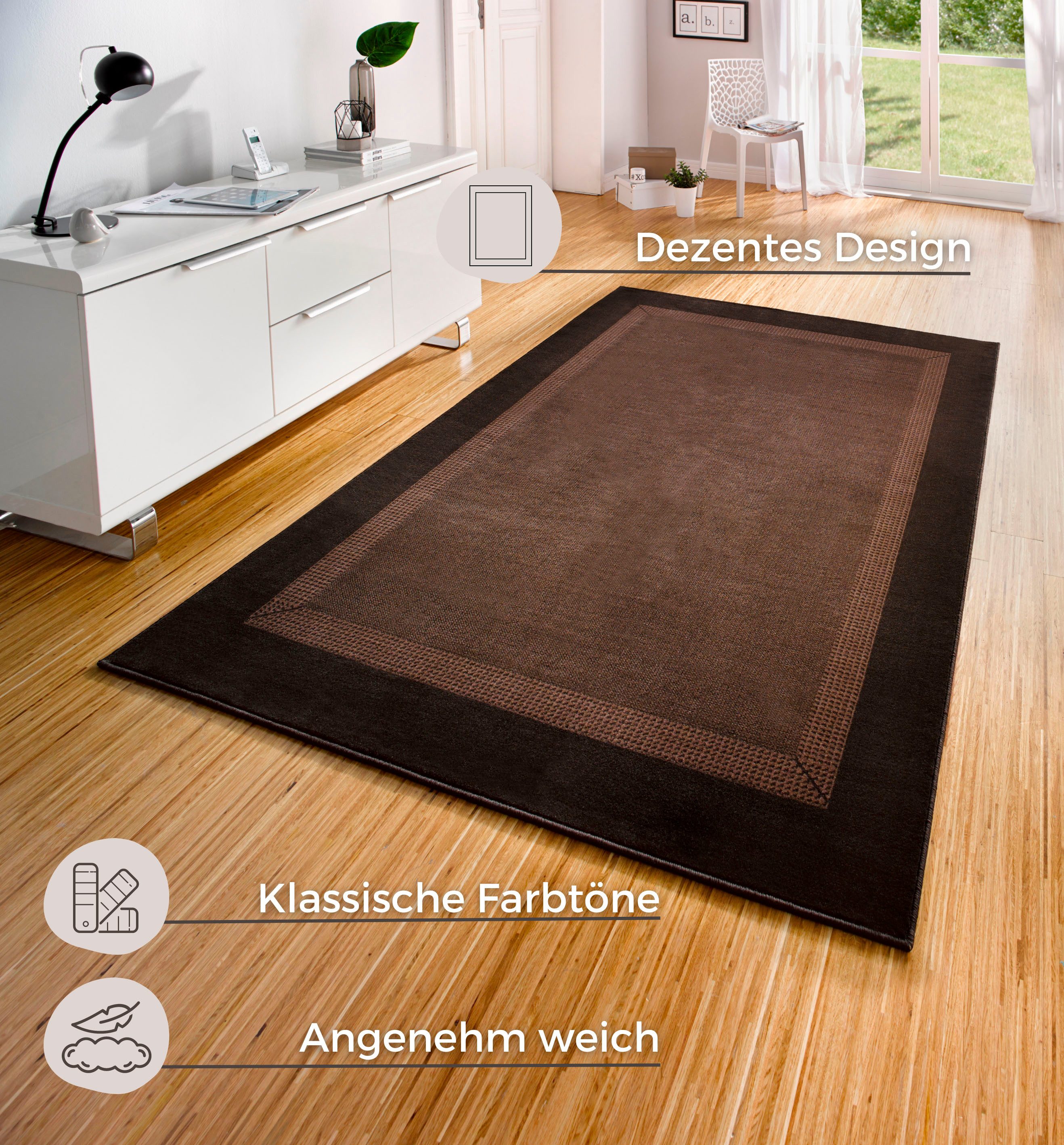 HANSE Home Vloerkleed Band Kortpolig, zacht, loper maten, woonkamer, slaapkamer, eetkamer