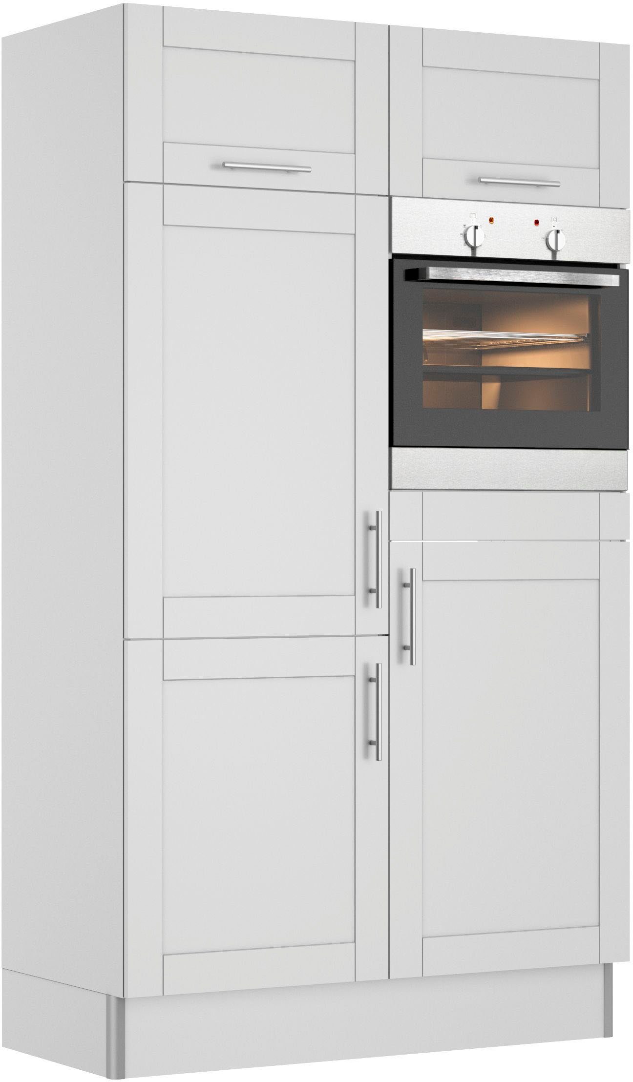 Kochstation Keuken KS-Ahus, Bak-/Koelmodule Breedte 120 cm, naar keuze met elektrische apparaten, softclose functie, MDF fronten