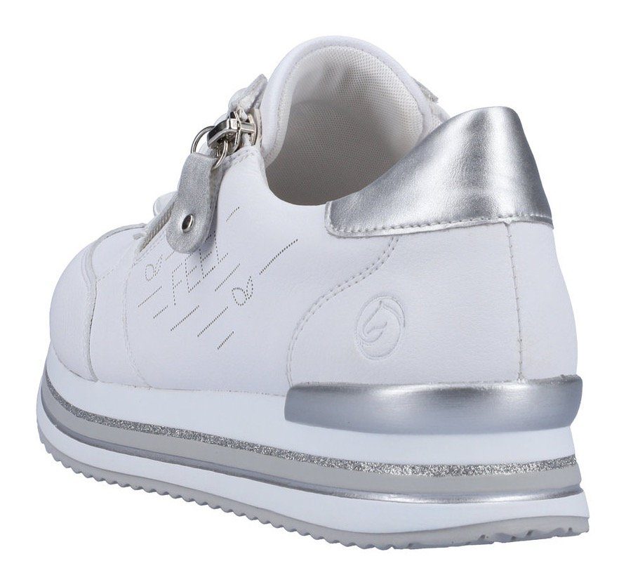 Remonte Plateausneakers met tweekleurige zool, vrijetijdsschoen, lage schoen, veterschoen