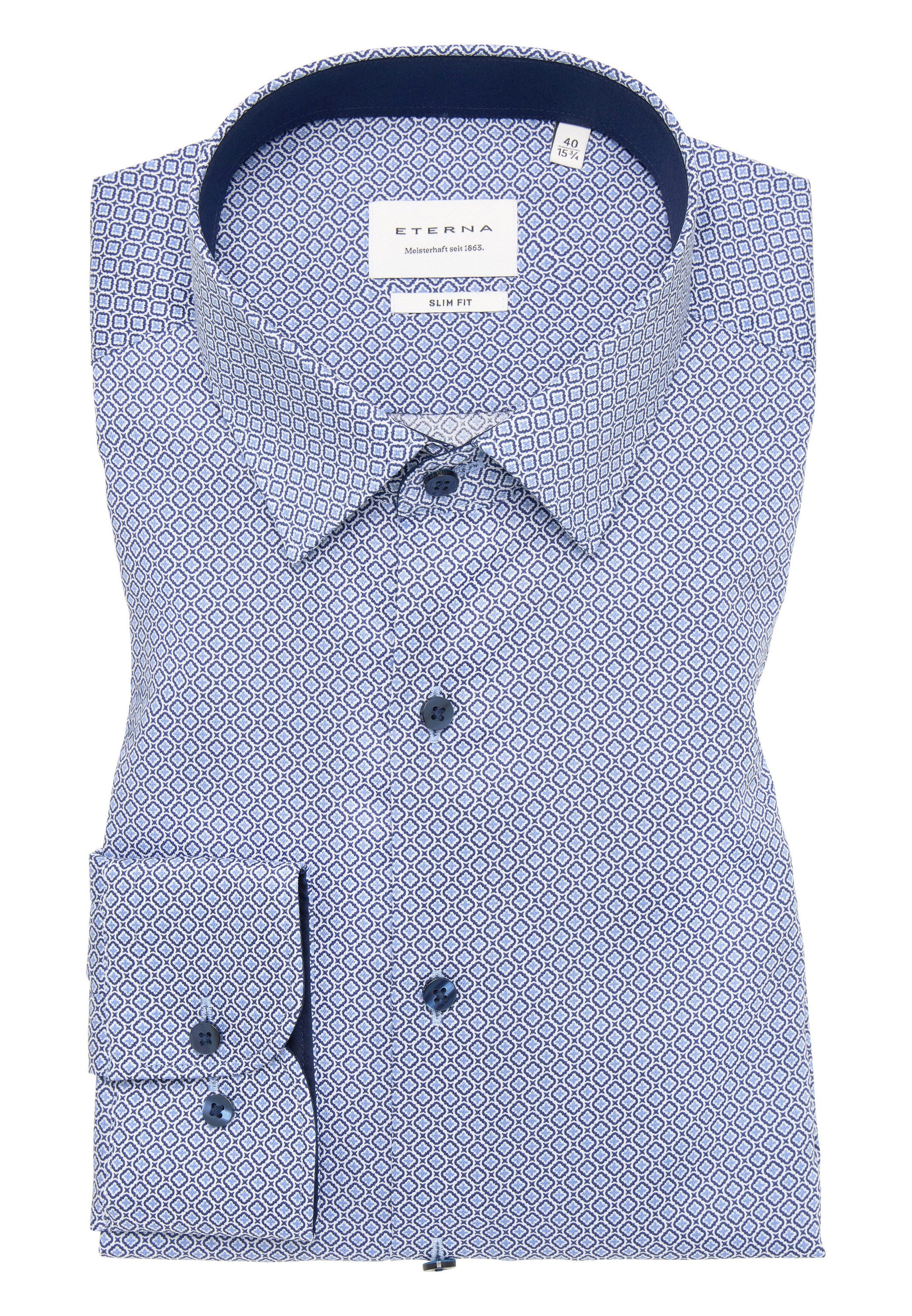 Eterna Overhemd met lange mouwen Slim fit NON IRON (strijkvrij)