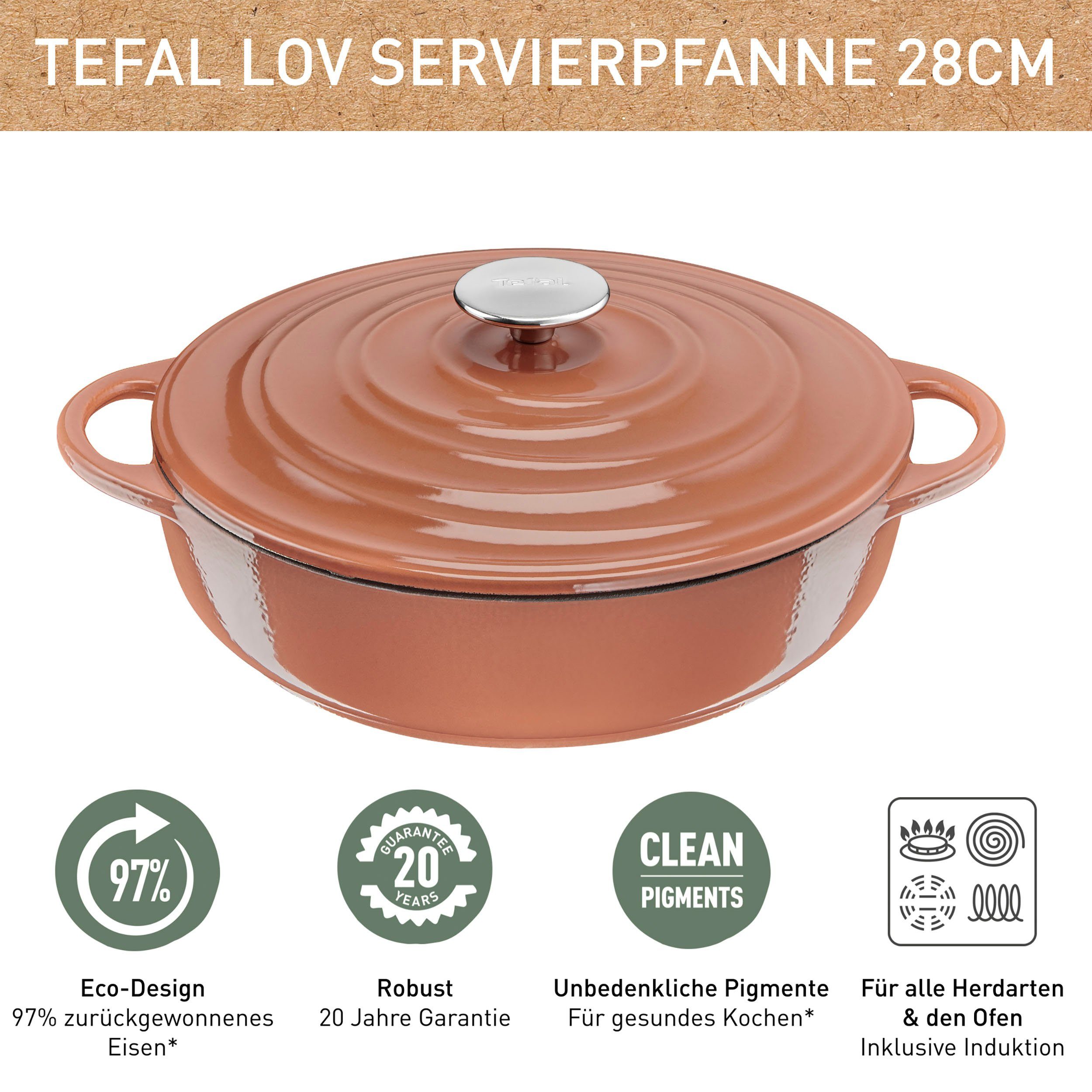 Tefal Serveerpan LOV milieuvriendelijk, incl. e-boek, ø 28 cm, inductie (1-delig)