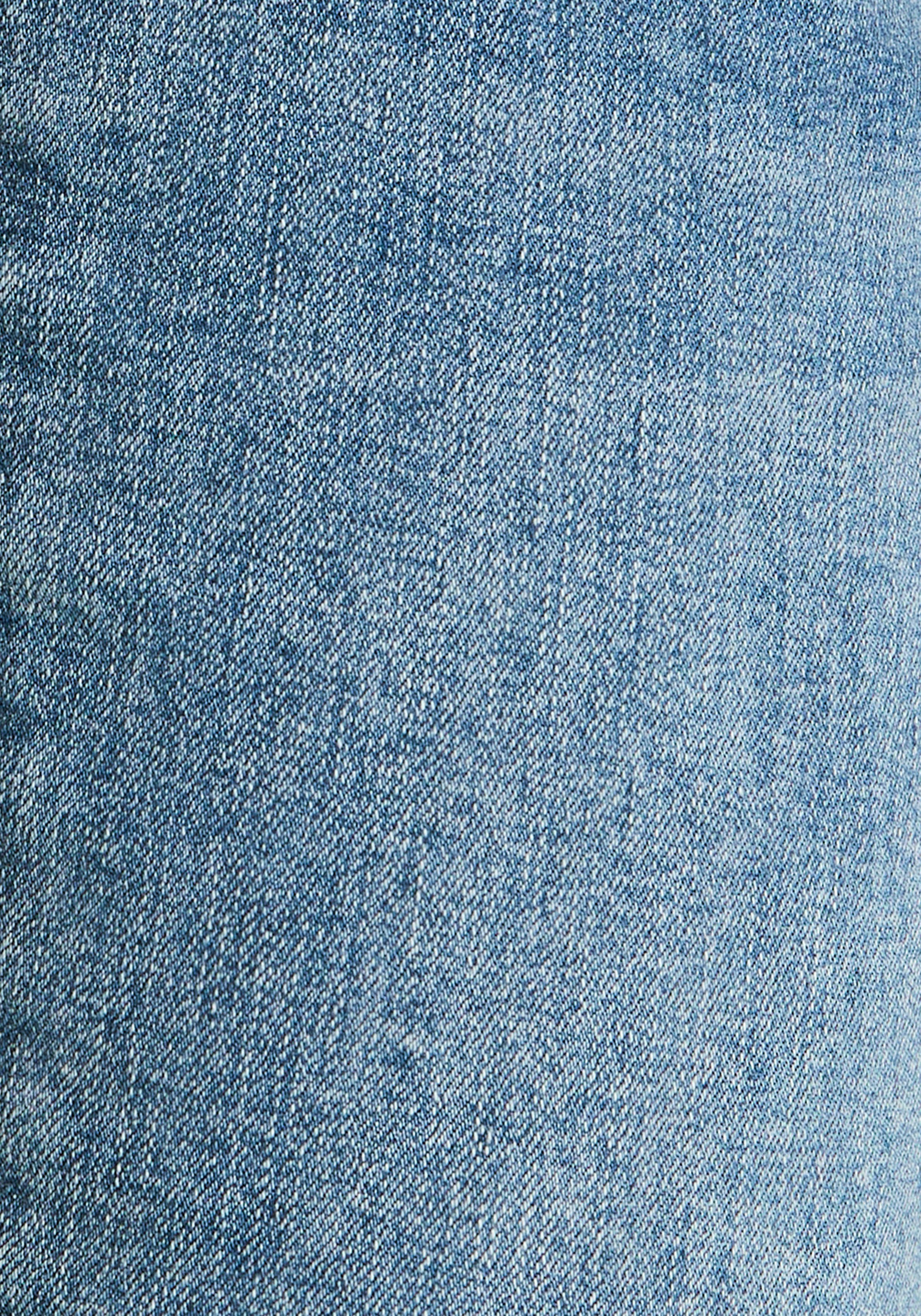 H.I.S Capri jeans smalle broekpasvorm opgerolde pijpafsluitingen hoge taille