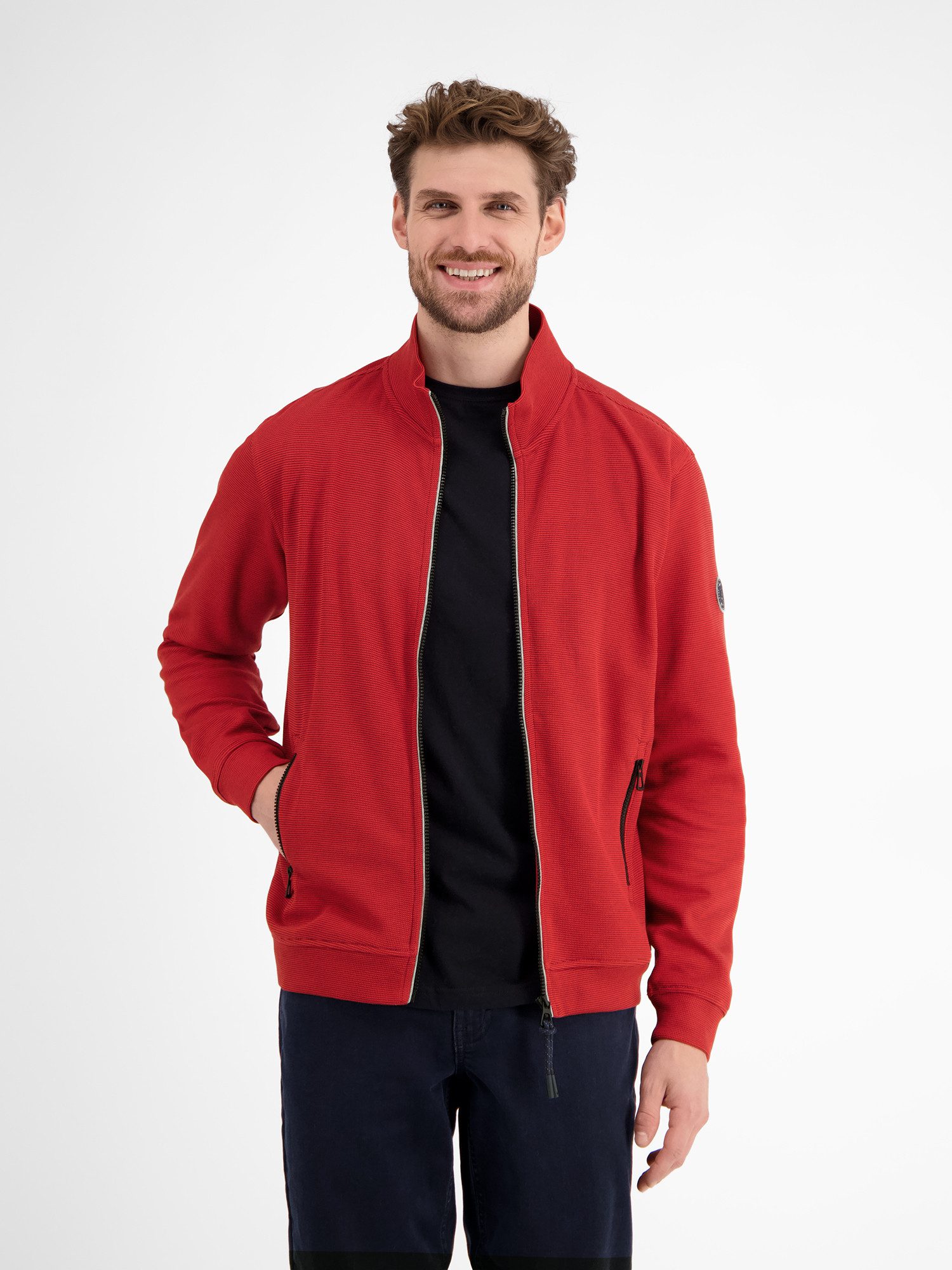 Lerros Sweatvest LERROS effen sweatshirt jack voor heren
