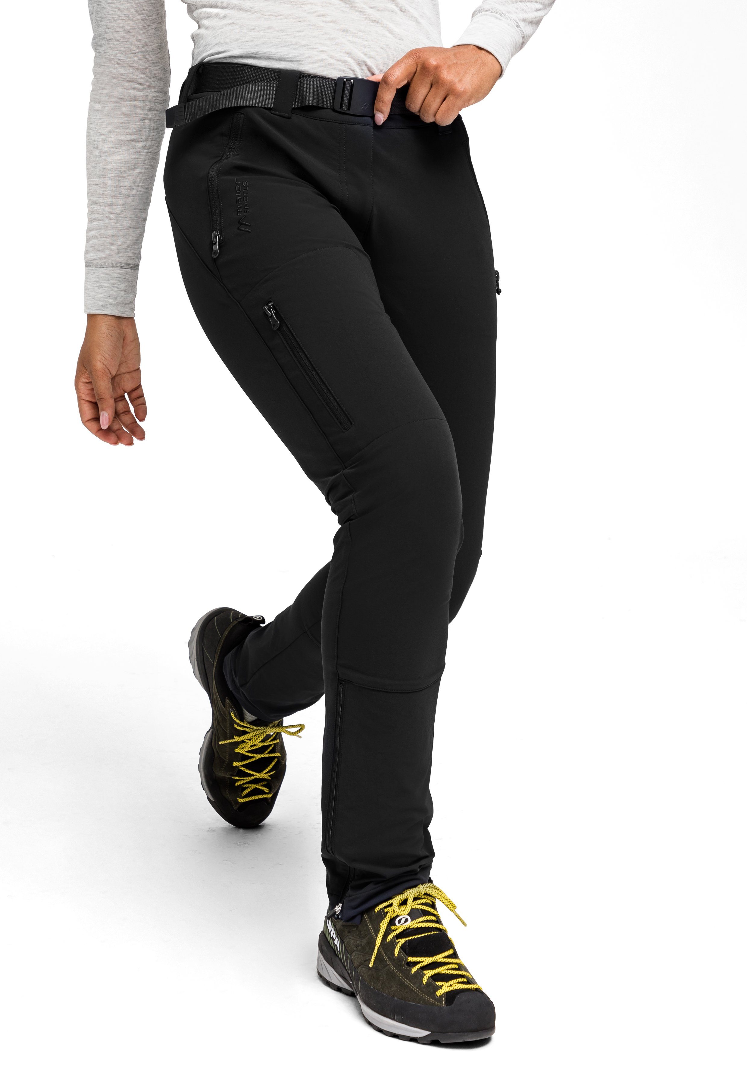 Maier Sports Functionele broek Lana slim Dames wandelbroek, ademende outdoorbroek, 3 zakken, slim fit